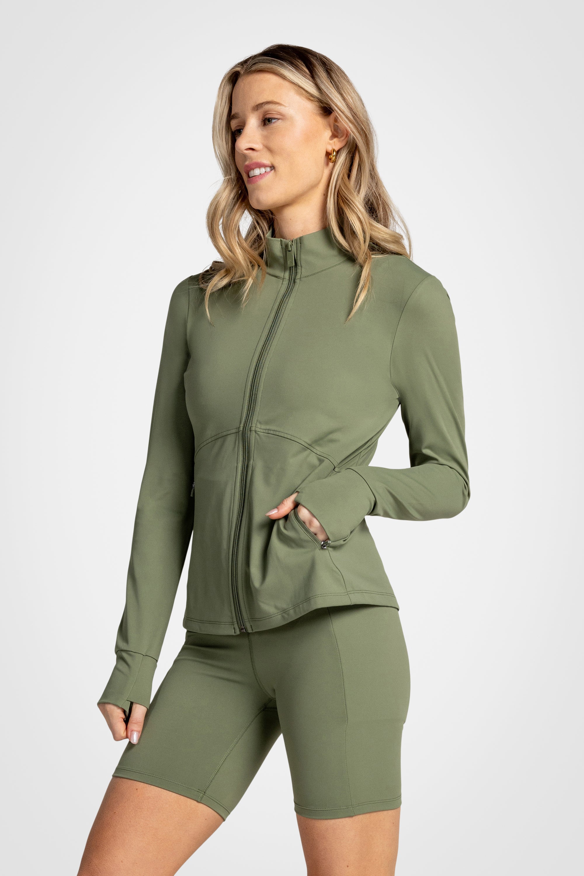 NS Interlock Mock-Neck Jacket