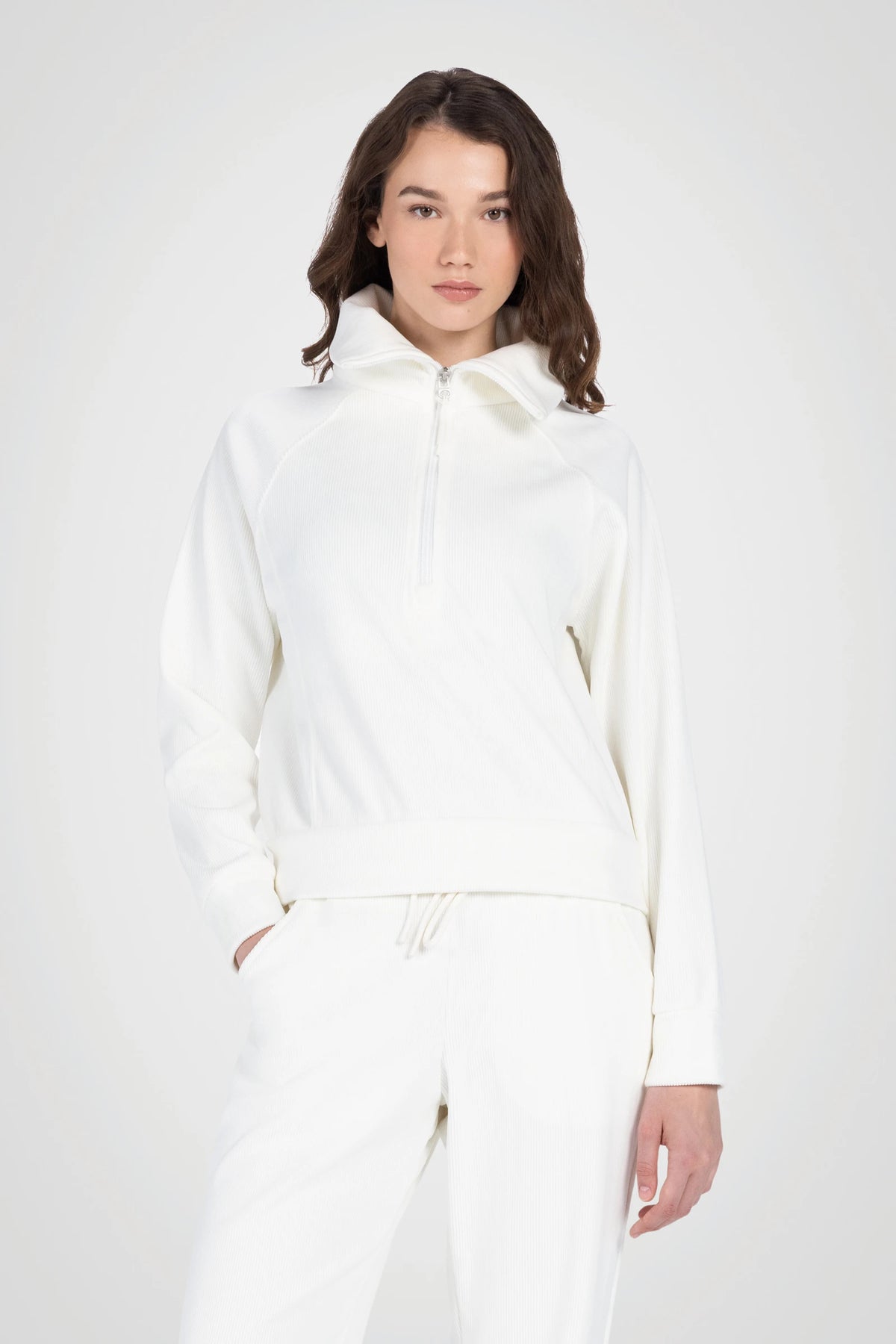 LuxeRib Velour 1/2 Zip Top