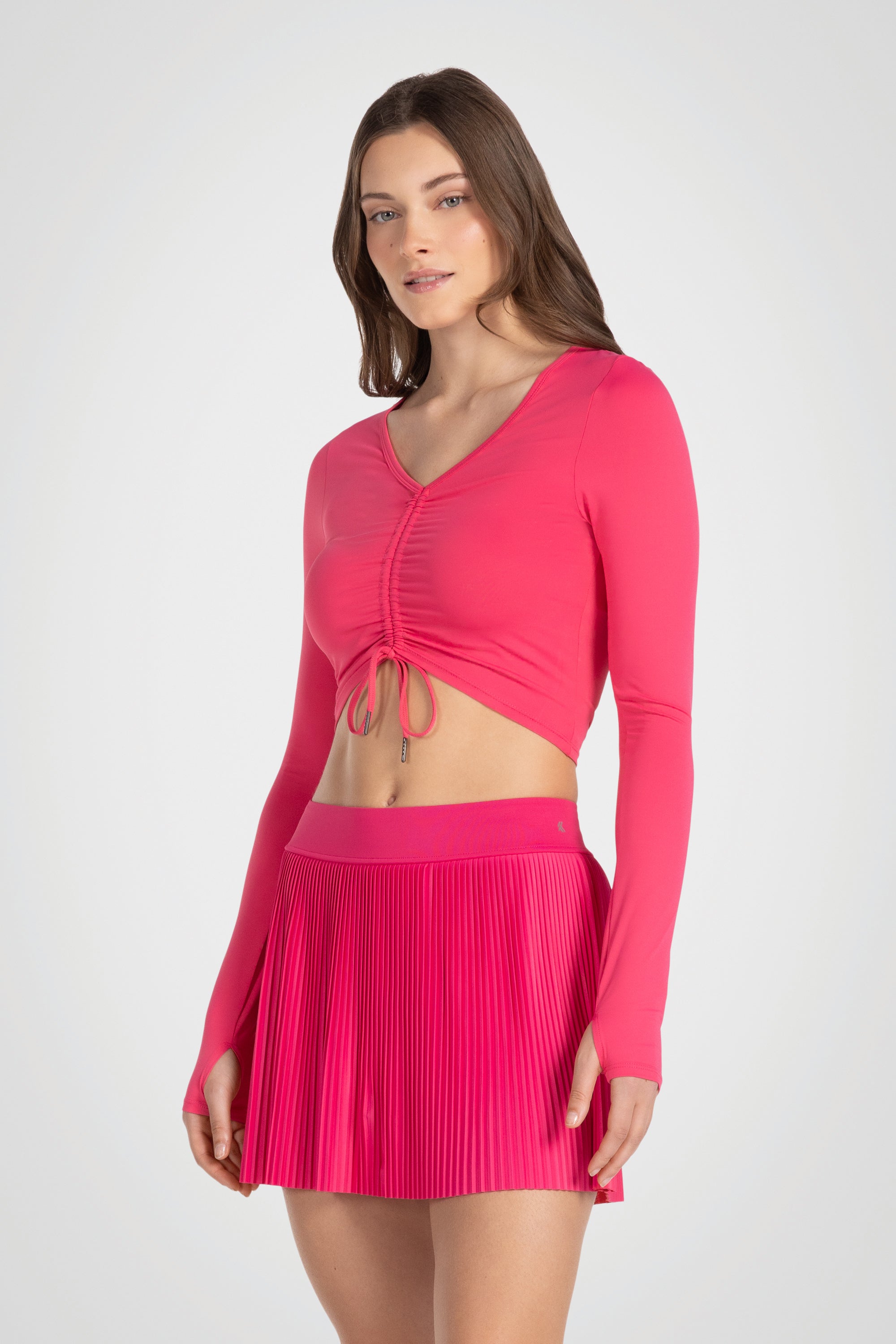 Softgather V-Neck Long Sleeve Top