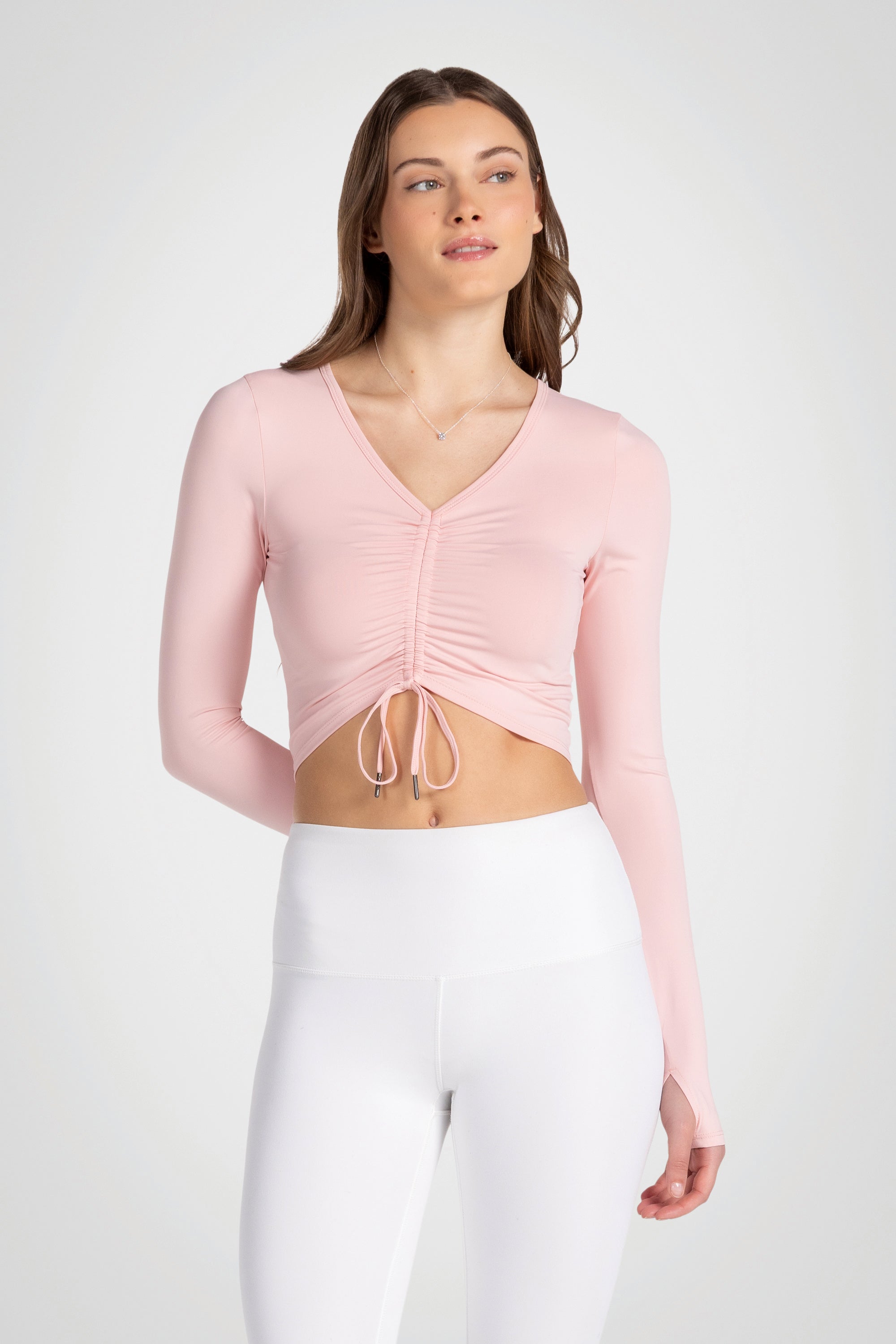 Softgather V-Neck Long Sleeve Top
