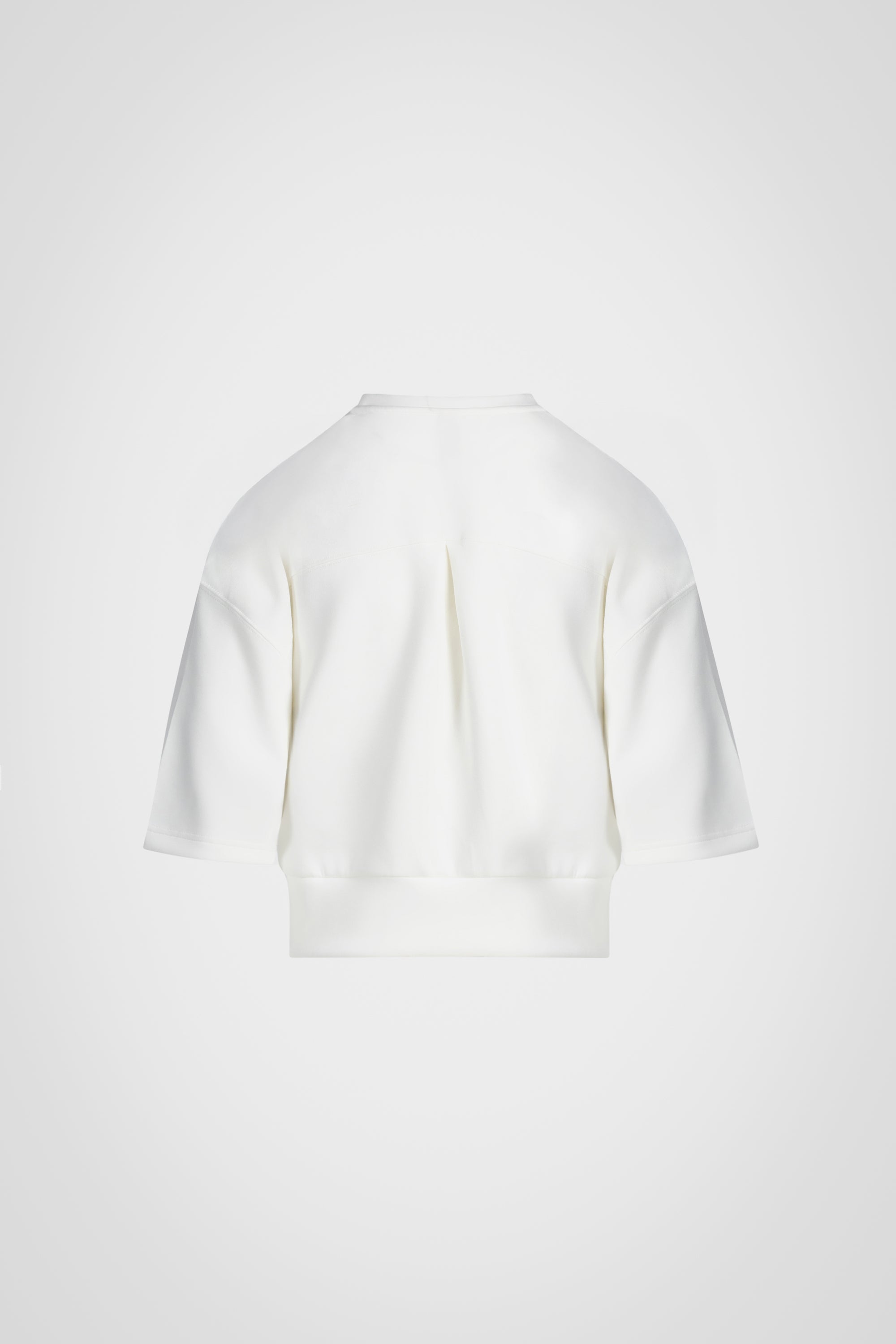 Stretch Knit Crew Neck Short Sleeve Top