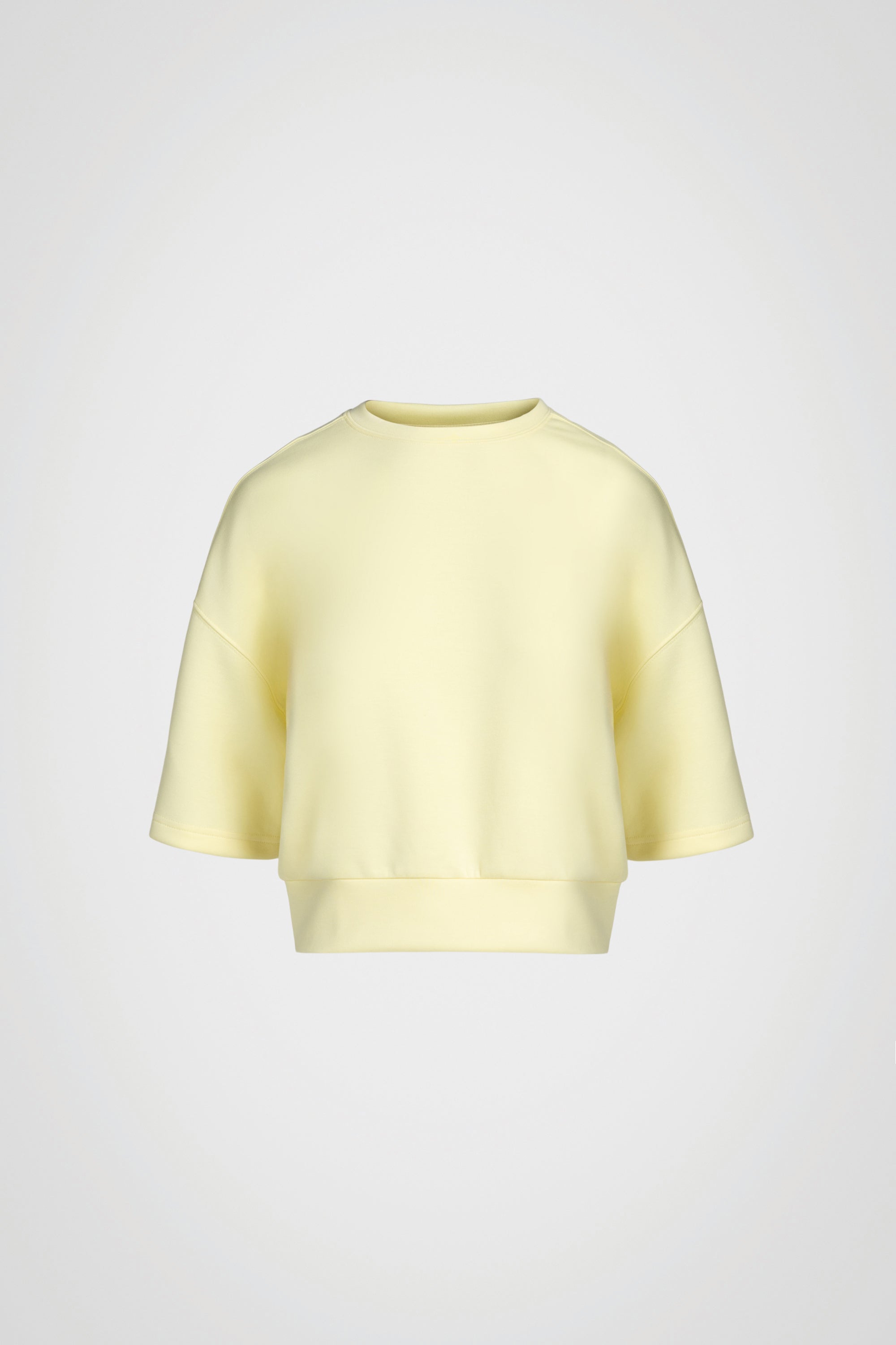 Stretch Knit Crew Neck Short Sleeve Top