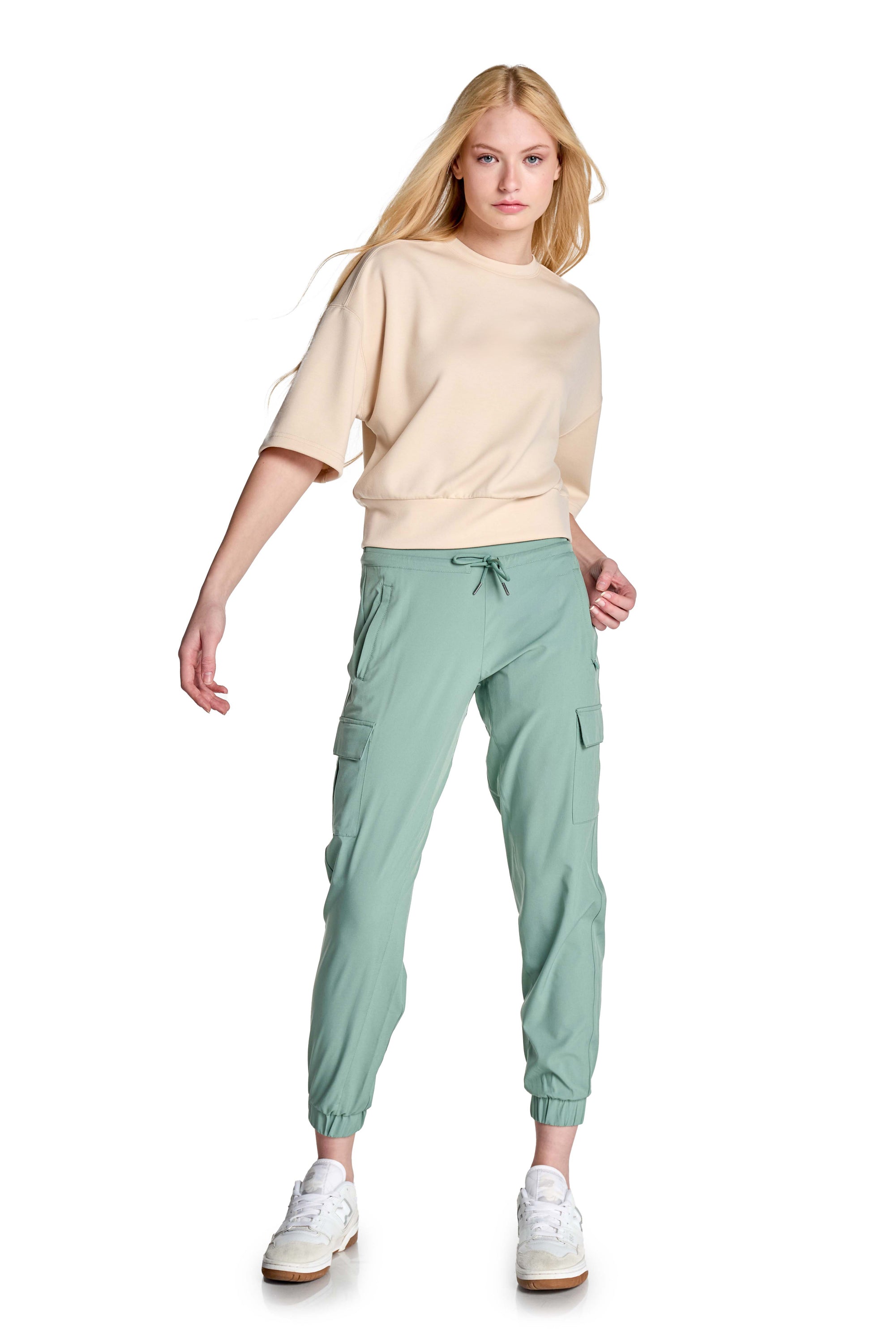 Stretch Knit Crew Neck Short Sleeve Top