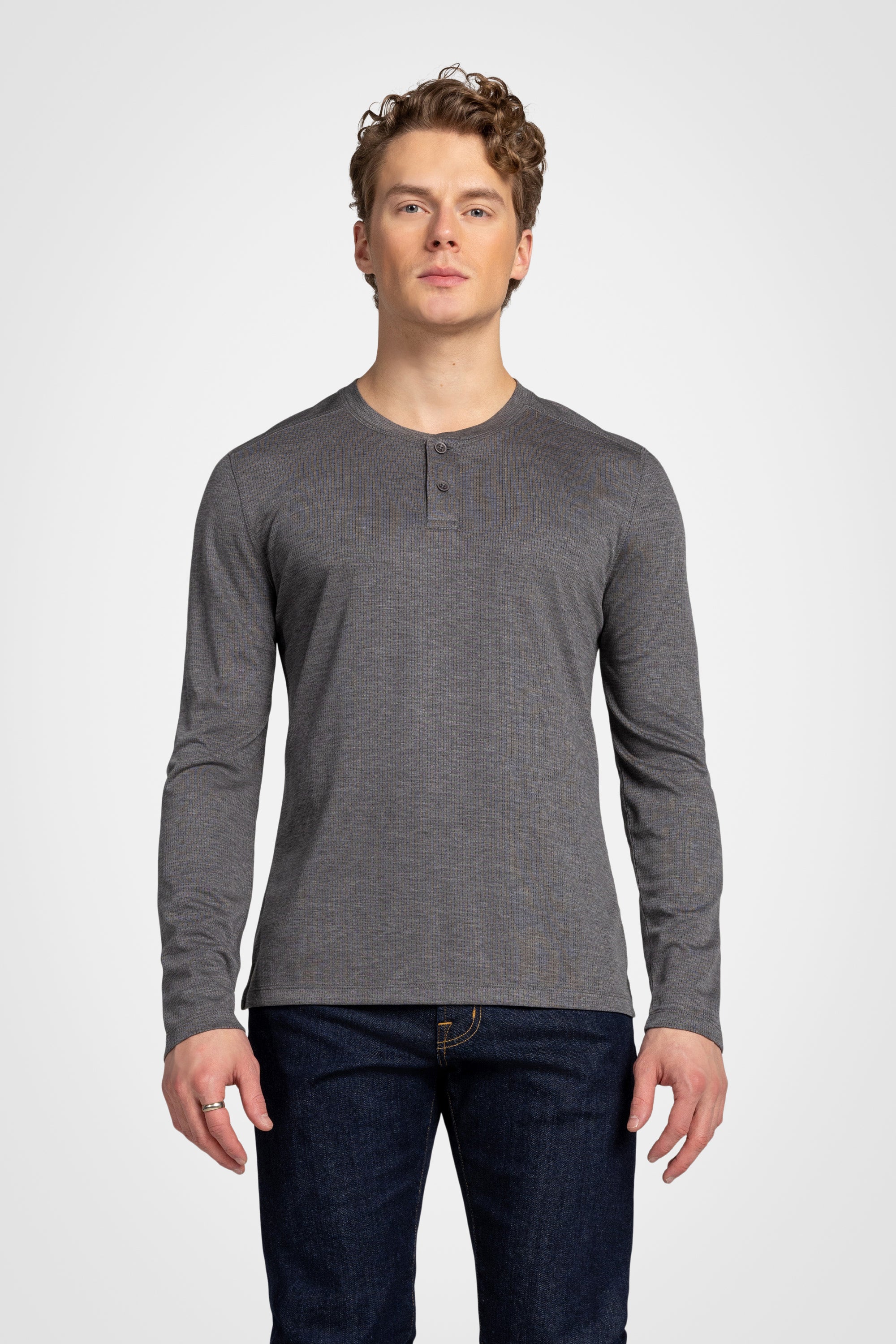 Mesh Henley Pullover