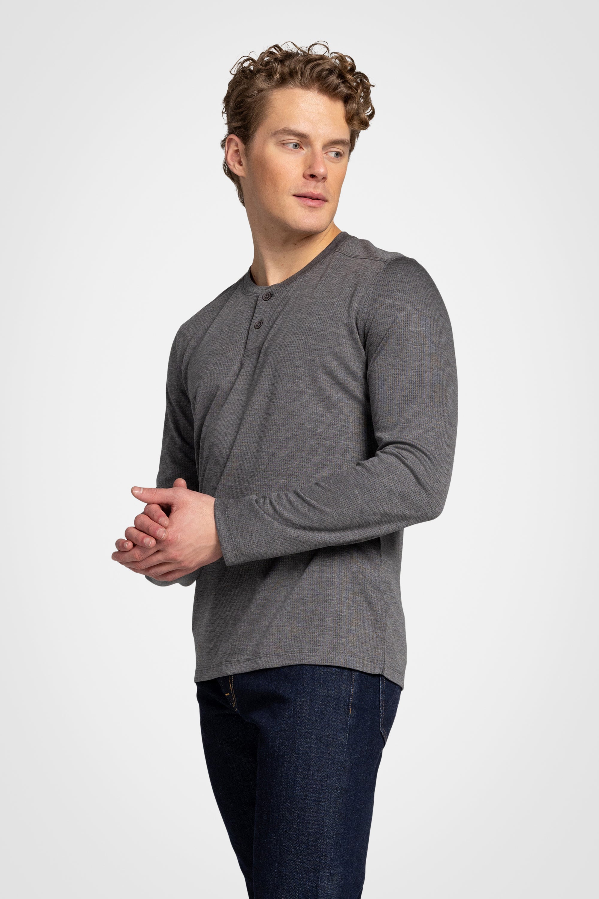 Mesh Henley Pullover