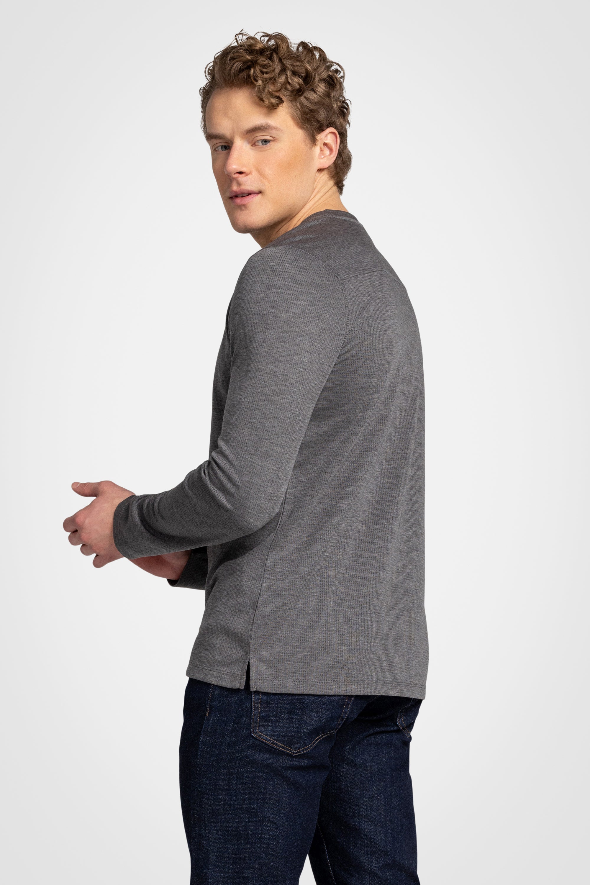 Mesh Henley Pullover