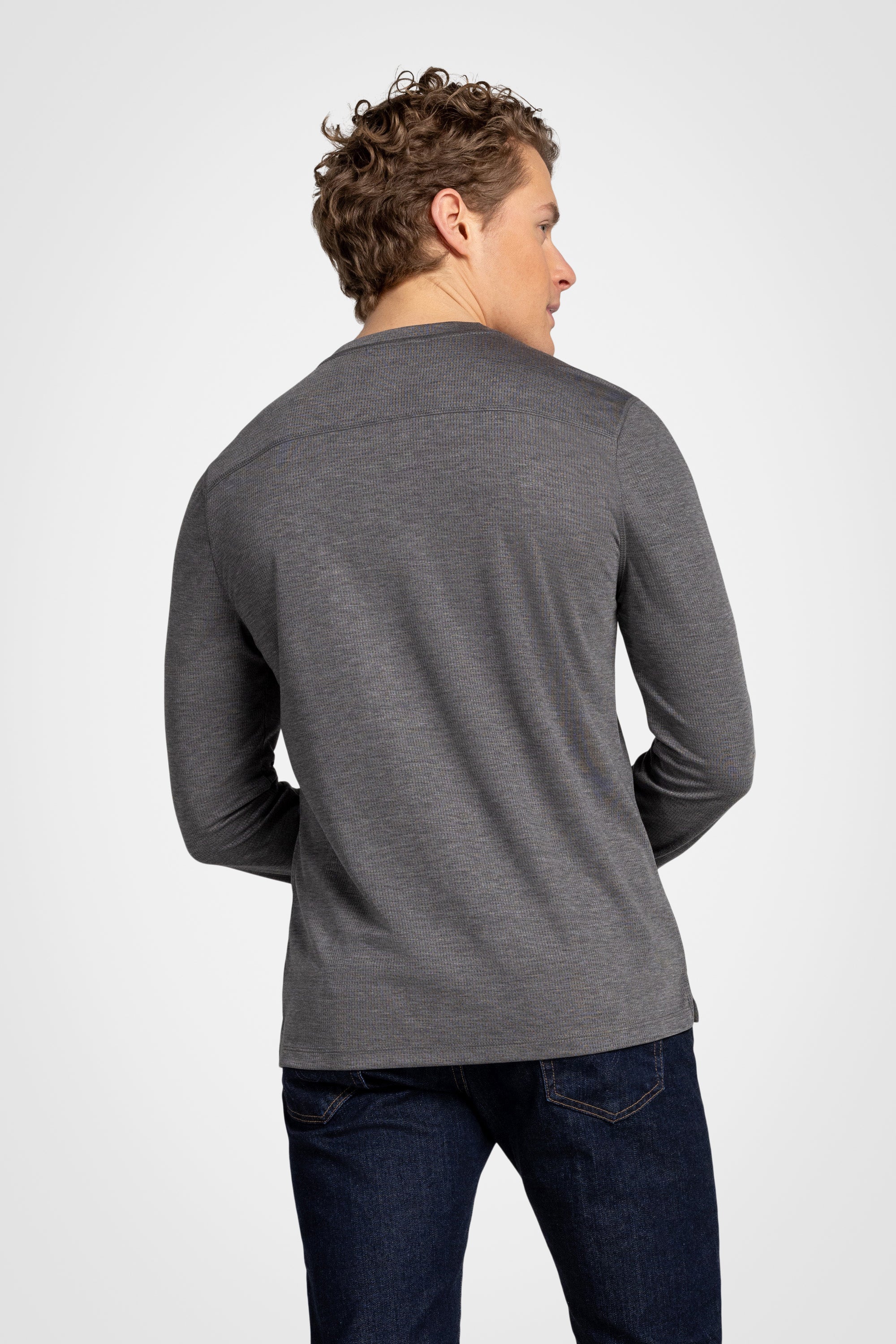 Mesh Henley Pullover