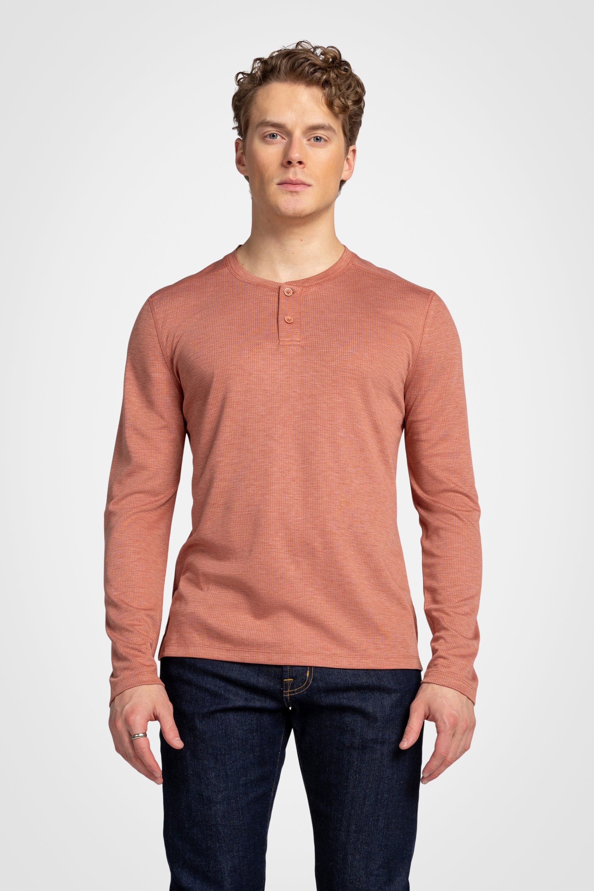 Mesh Henley Pullover