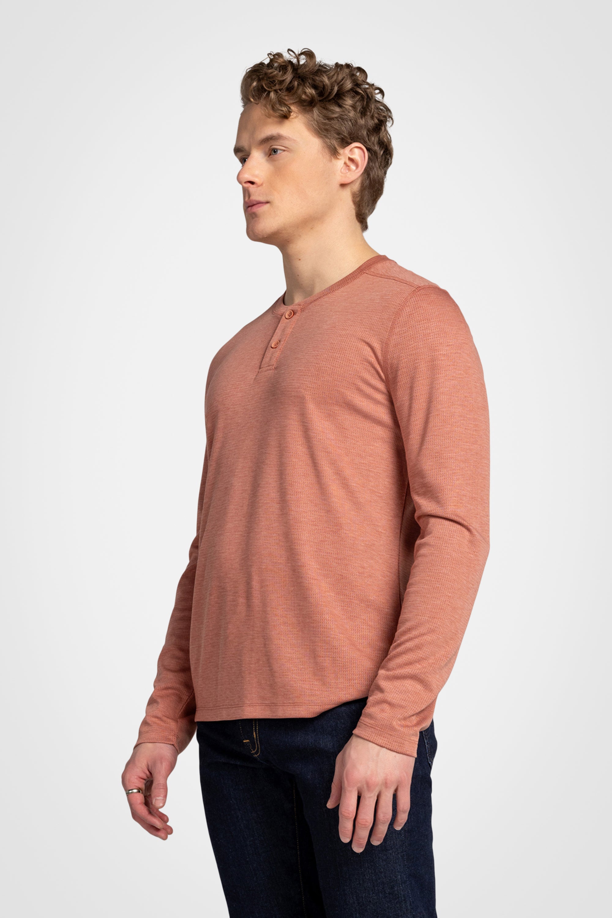 Mesh Henley Pullover