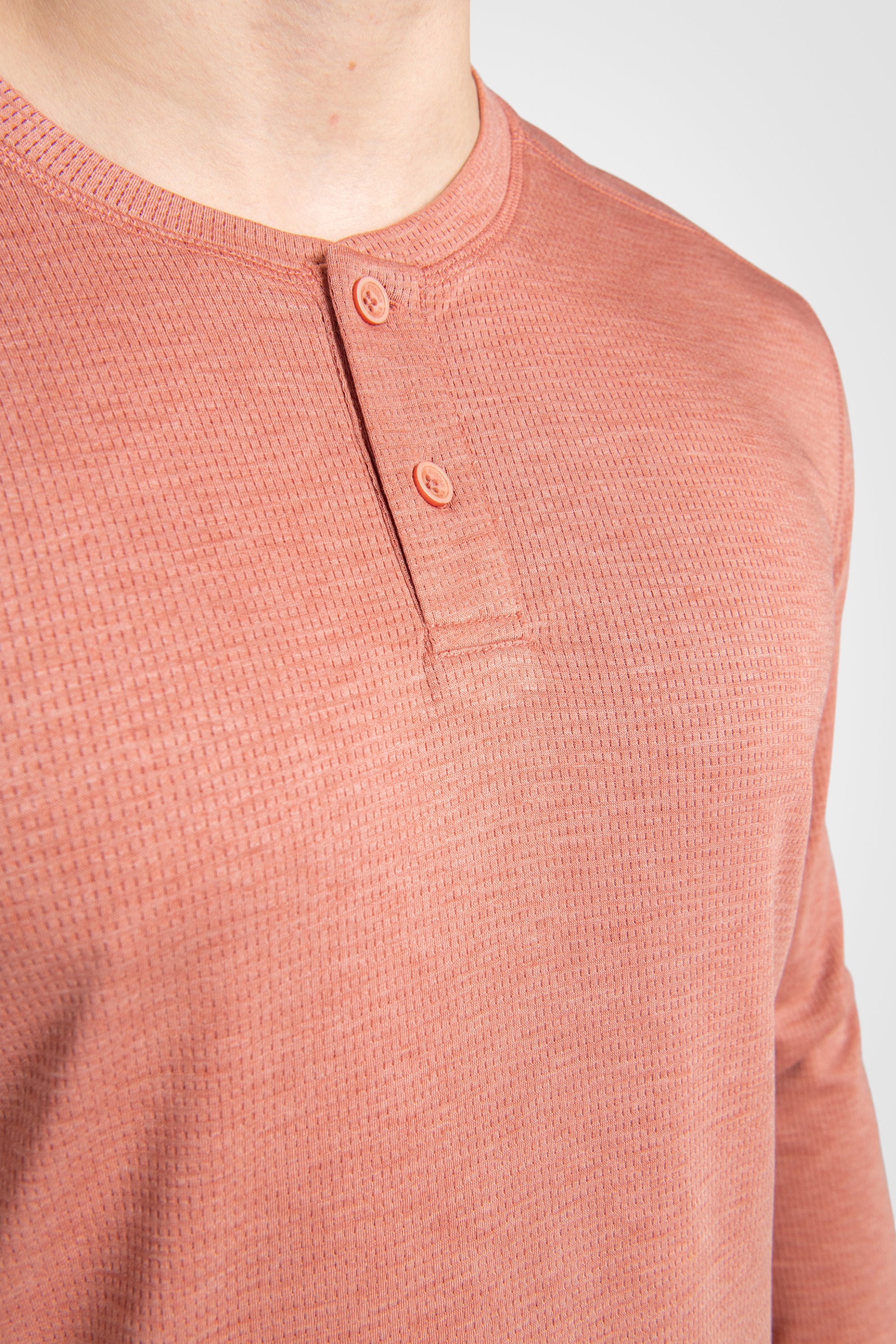 Mesh Henley Pullover