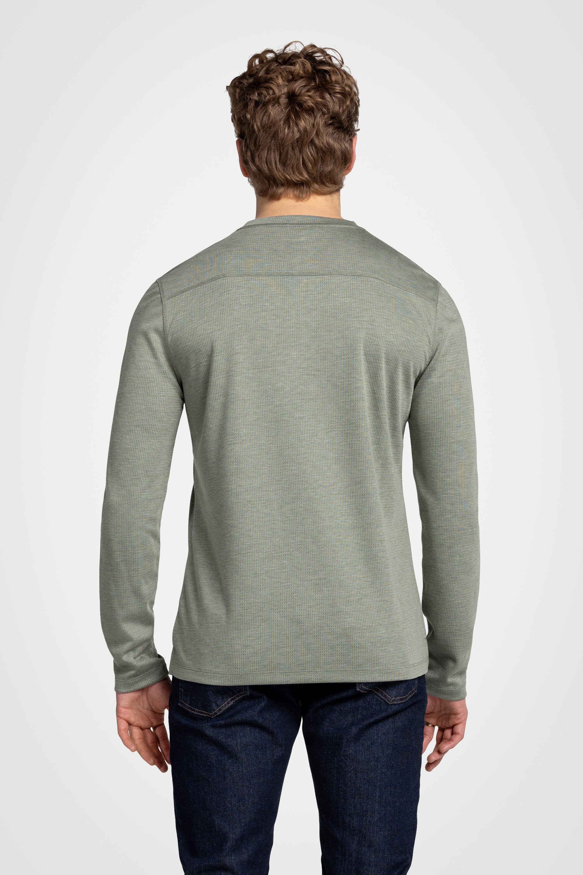 Mesh Henley Pullover