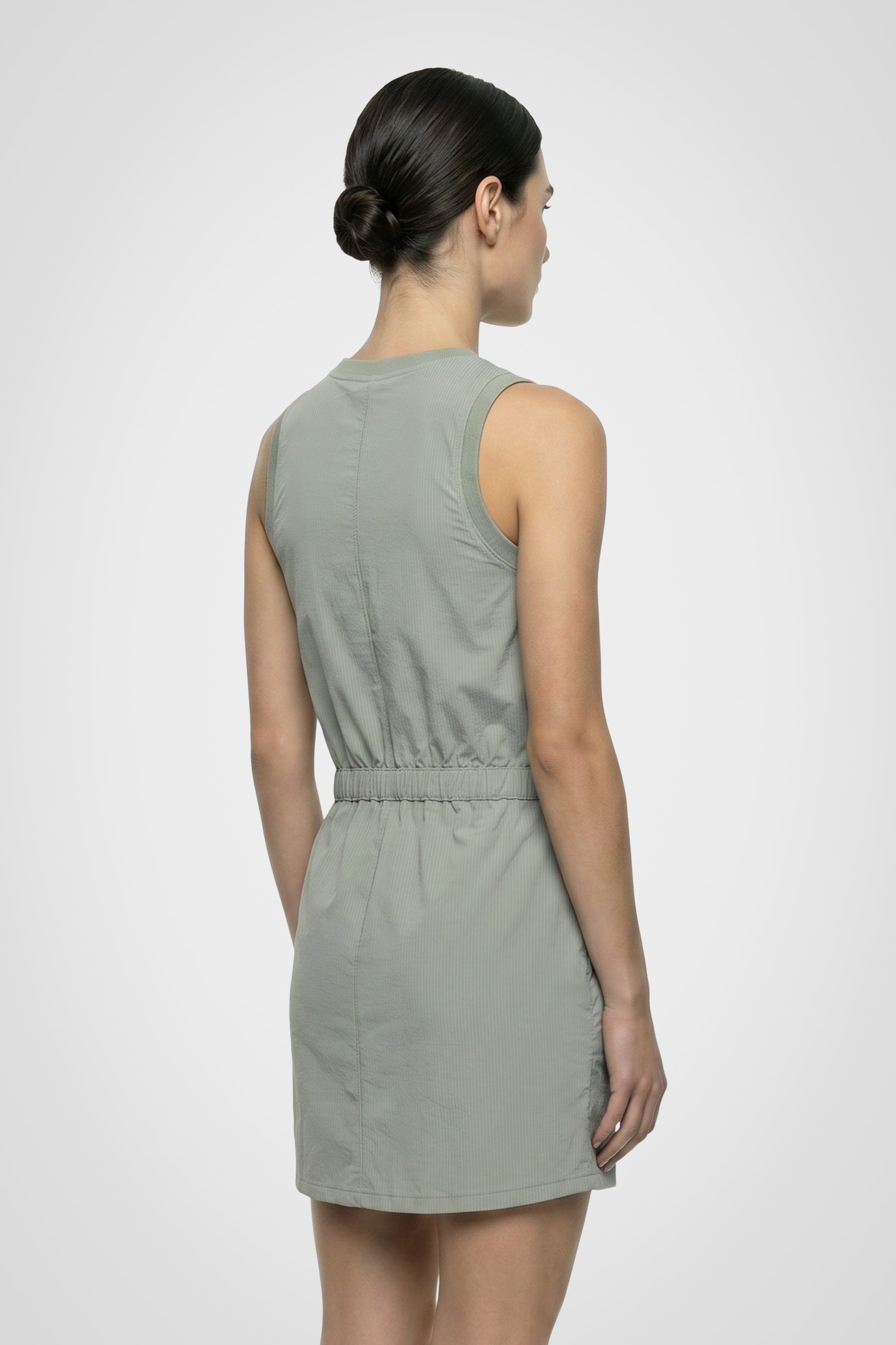 Seersucker Belted Racer Dress