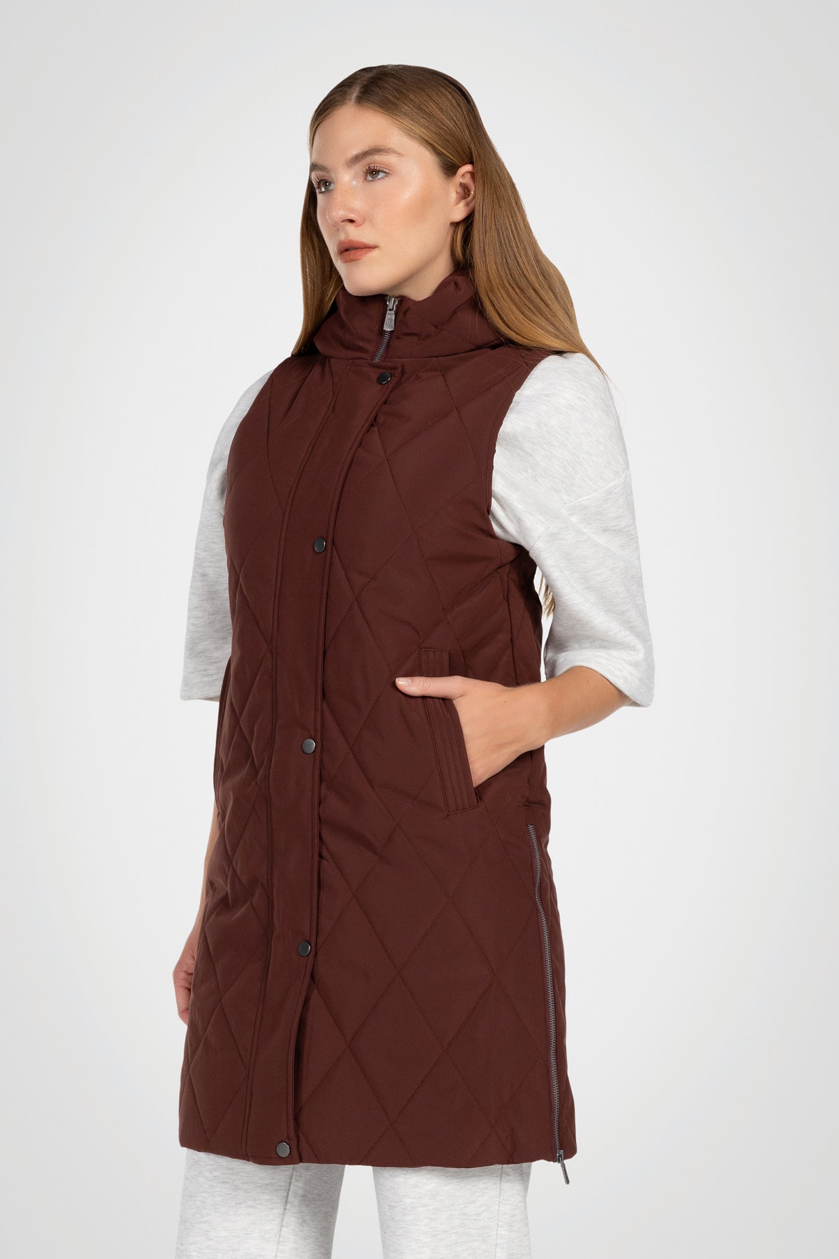 Diamond Long Puffer Vest