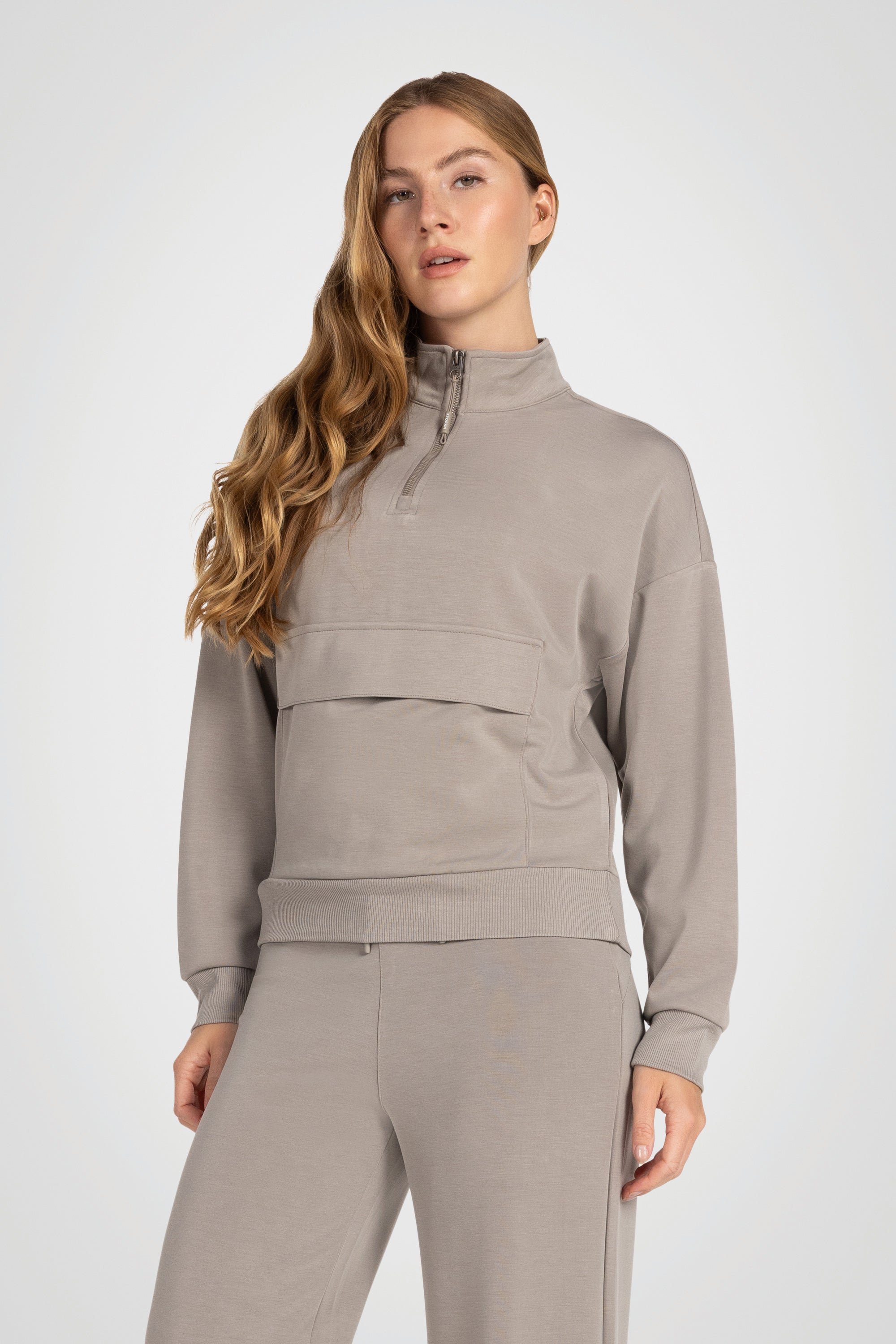 Sanded Modal Mock Neck Pullover