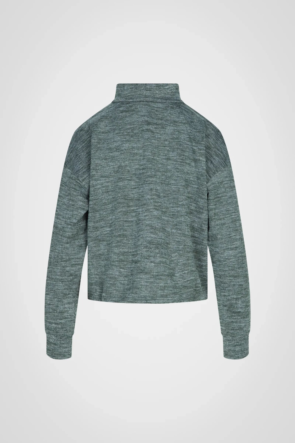 Cozy Herringbone Mock Neck Pullover