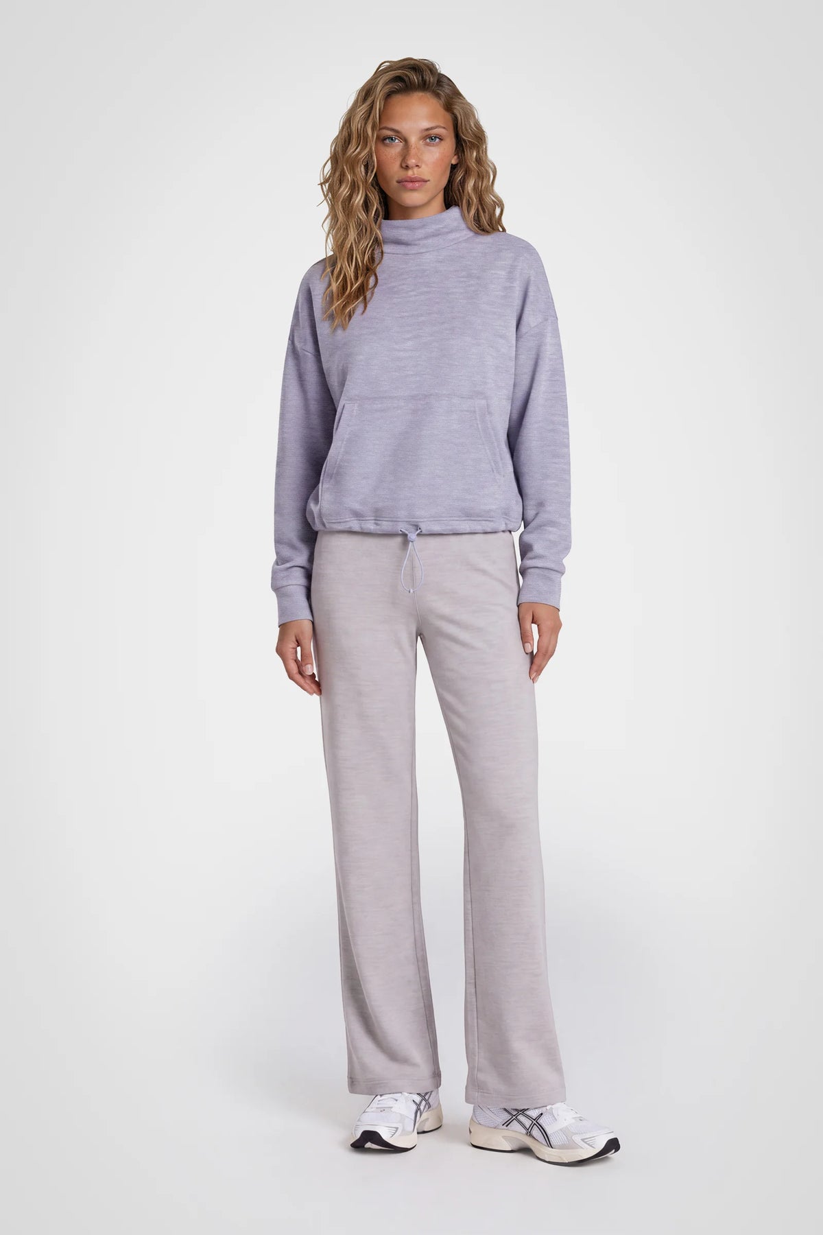 Cozy Herringbone Mock Neck Pullover