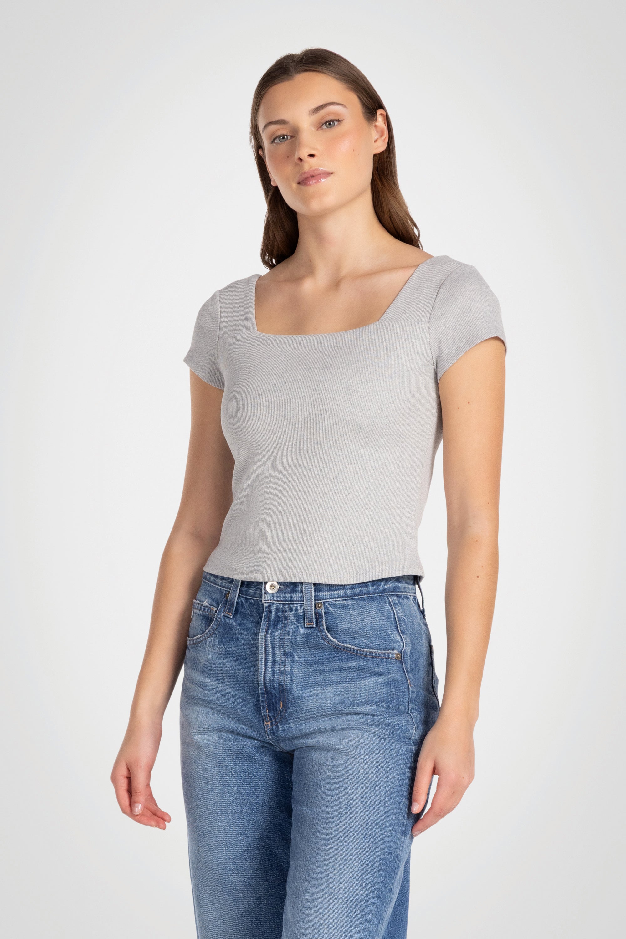 Contour Square Neck Rib Top