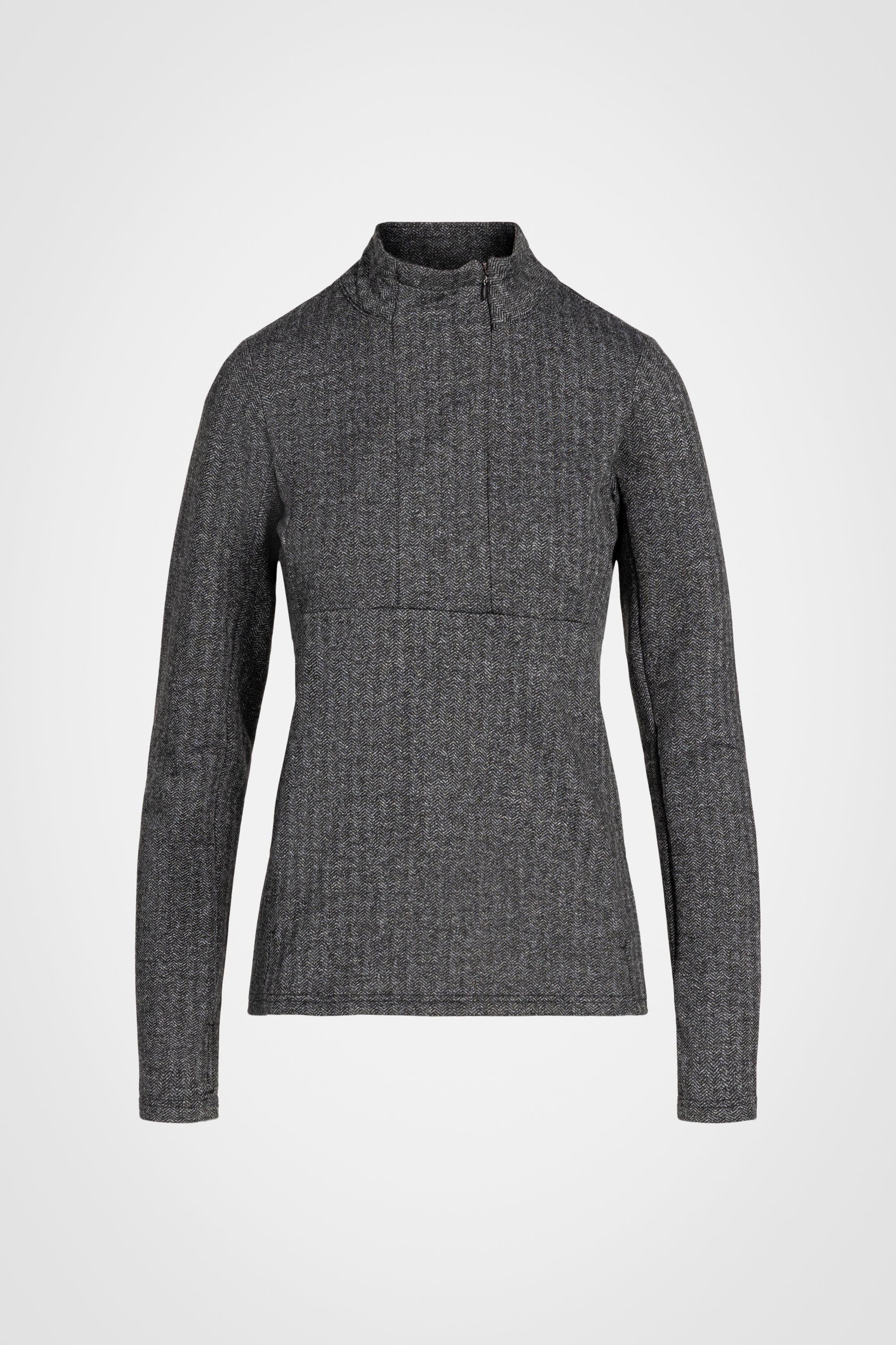 Mock Neck Half-Zip Long Sleeve Top