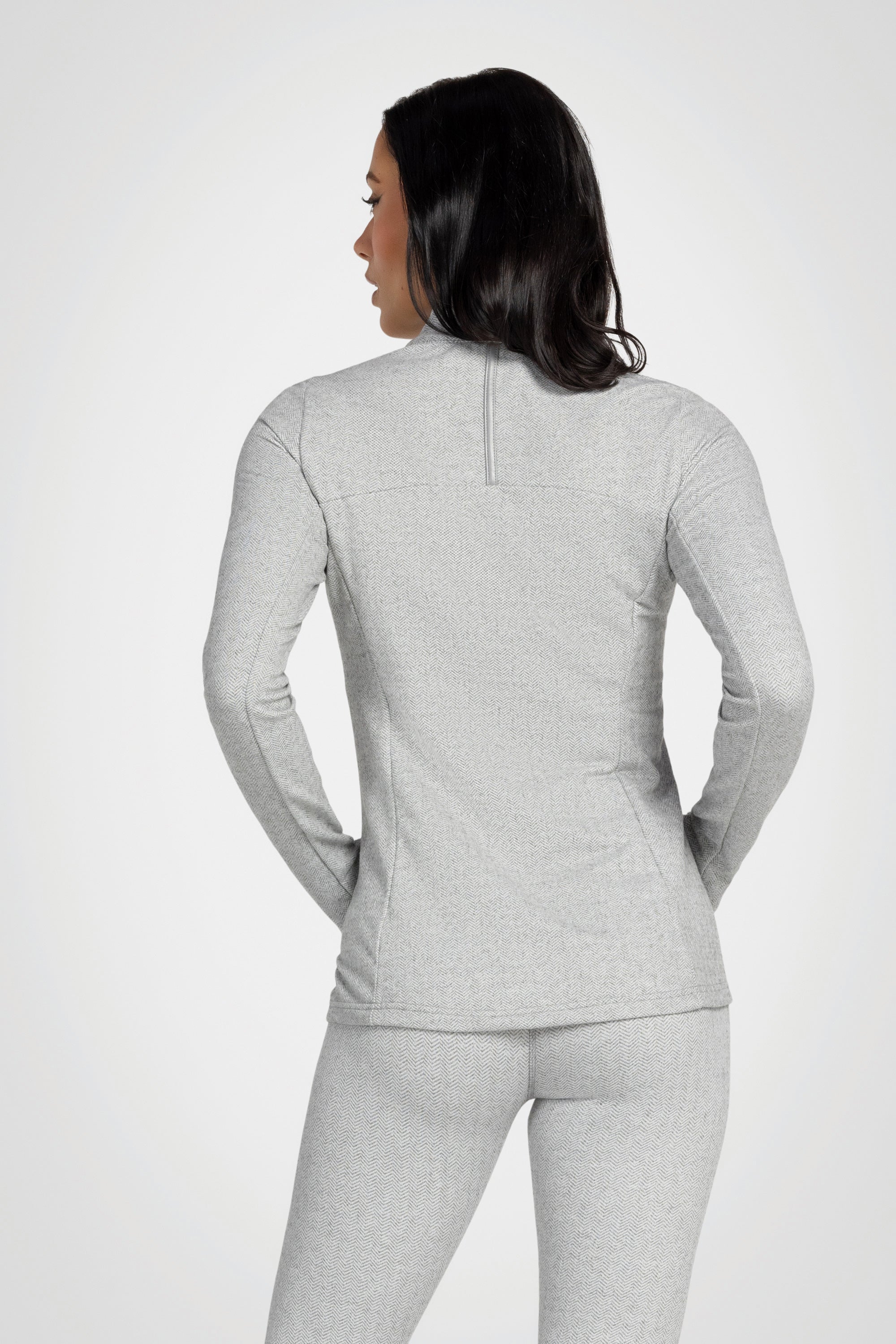 Mock Neck Half-Zip Long Sleeve Top