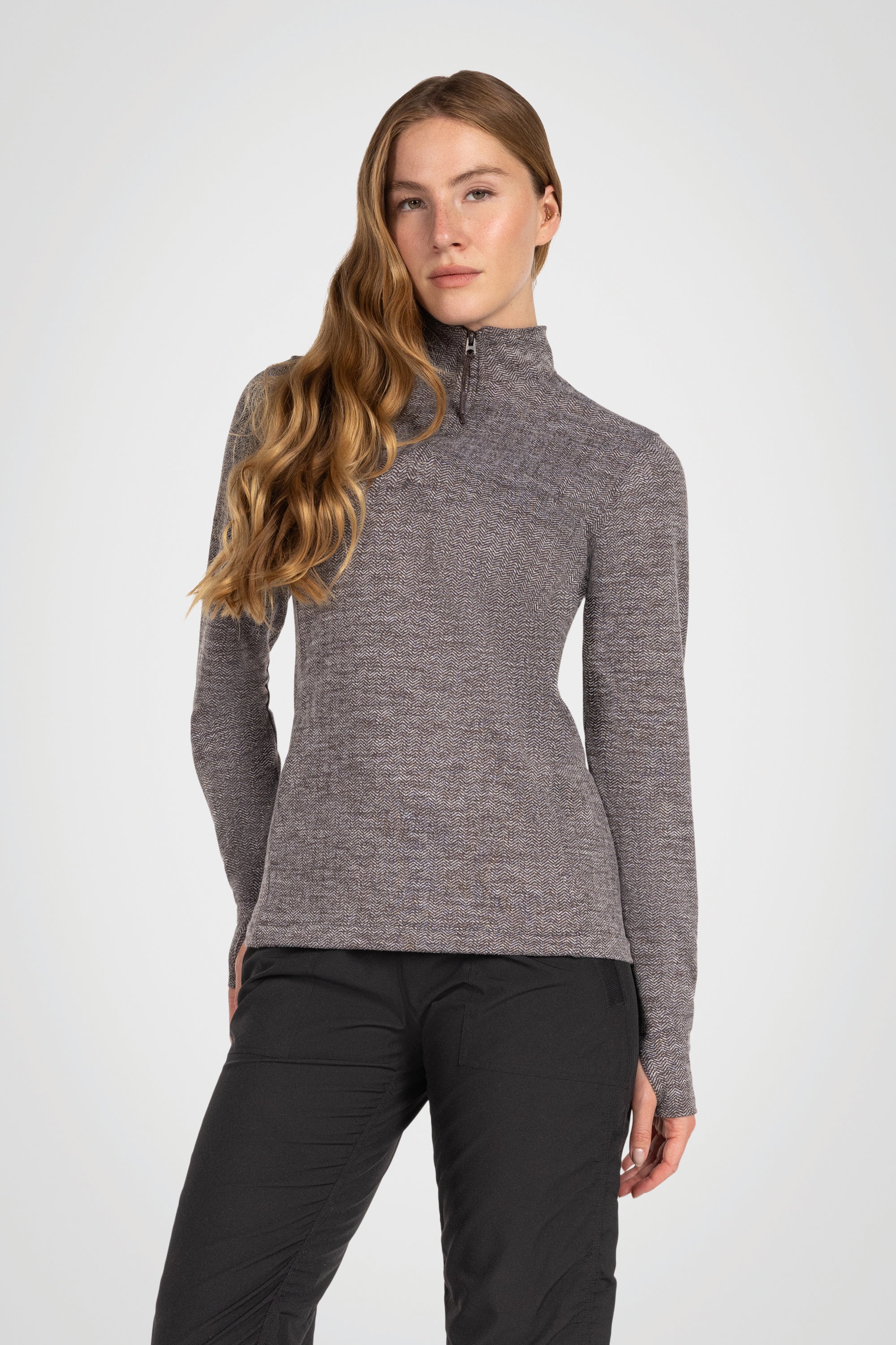 Equinox 1/4 Zip Double Brushed Jacquard Sweater
