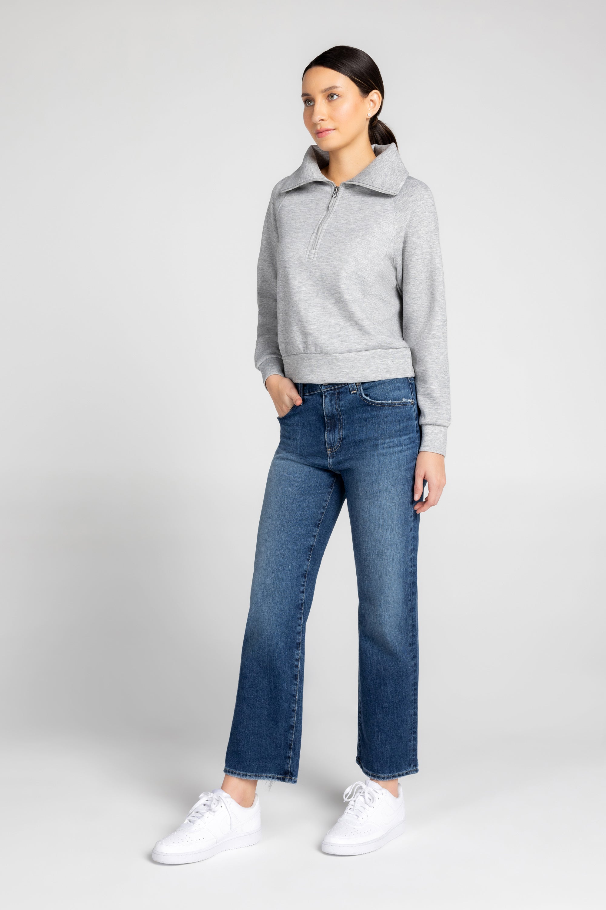 Kaia Funnel Neck Half Zip Sweatshirt