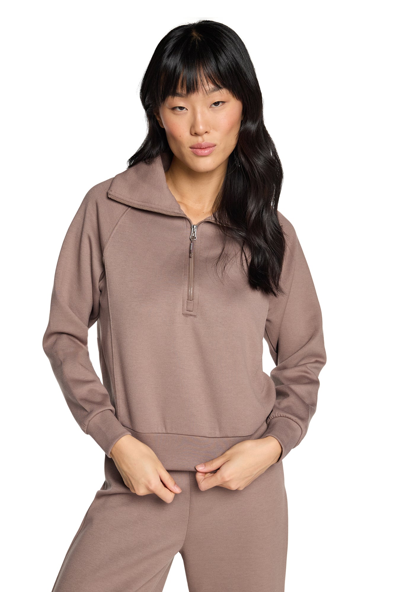 Kaia Funnel Neck Half Zip Sweatshirt