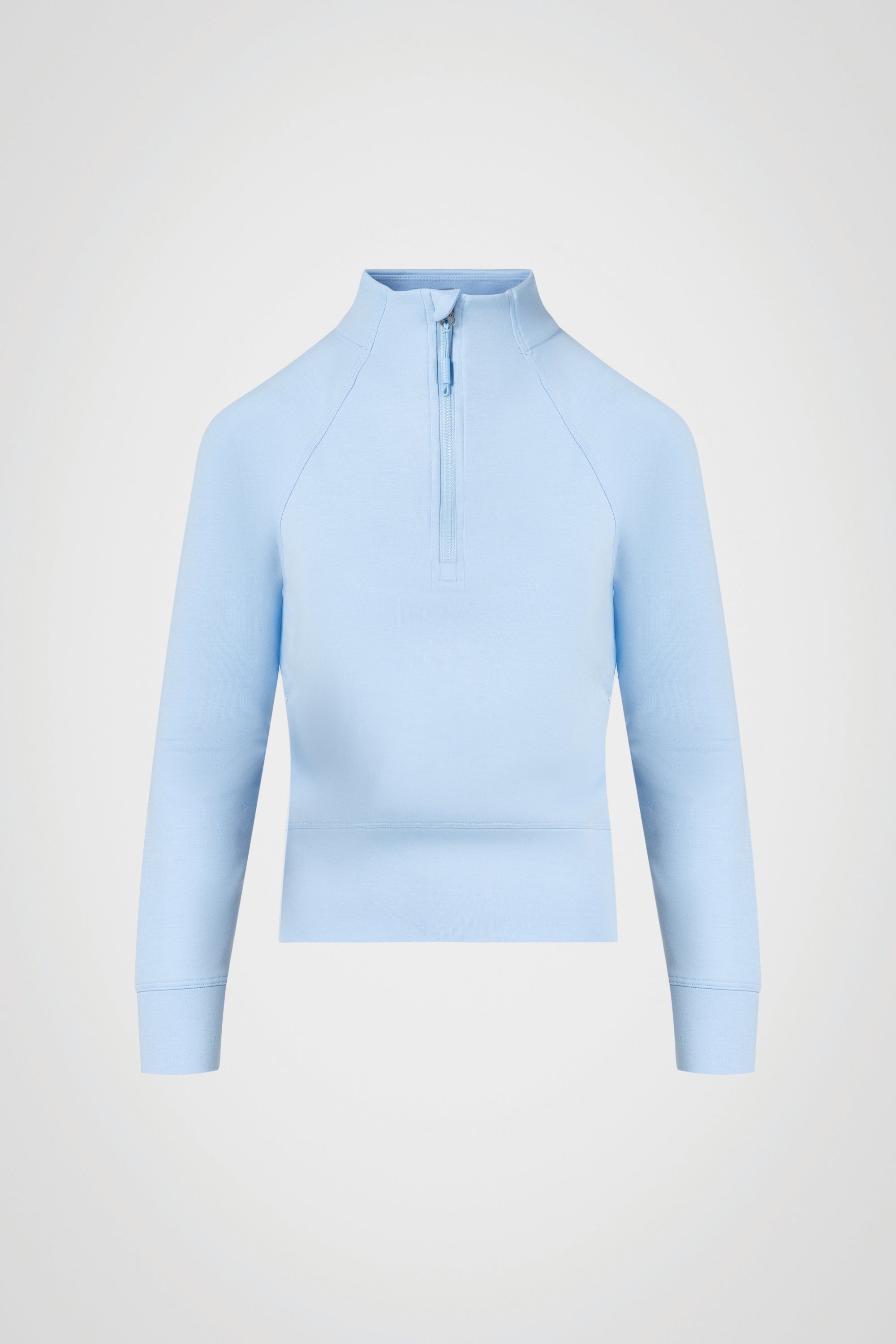 Stretch Knit Mock Neck Half-Zip Long Sleeve Top