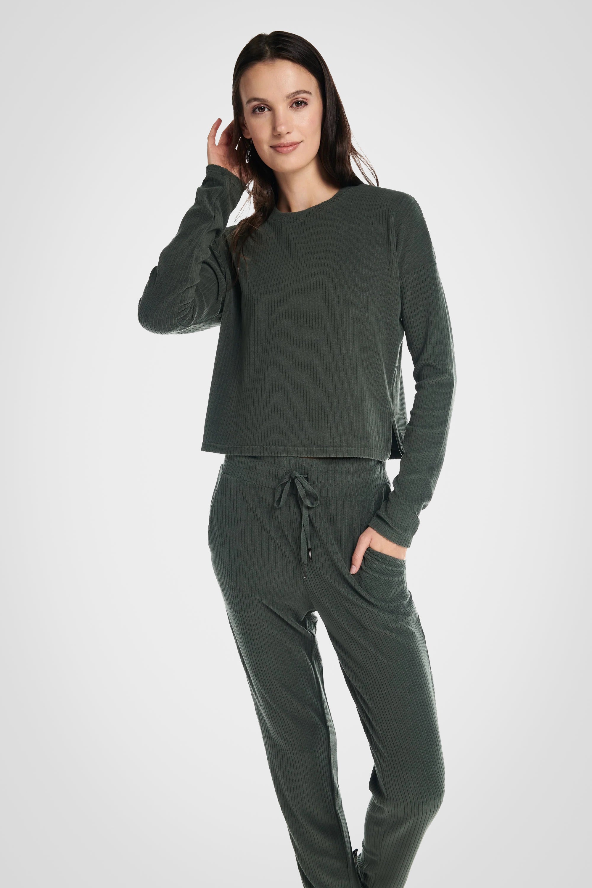 Velour Ribbed Lounge Trouser Jogger