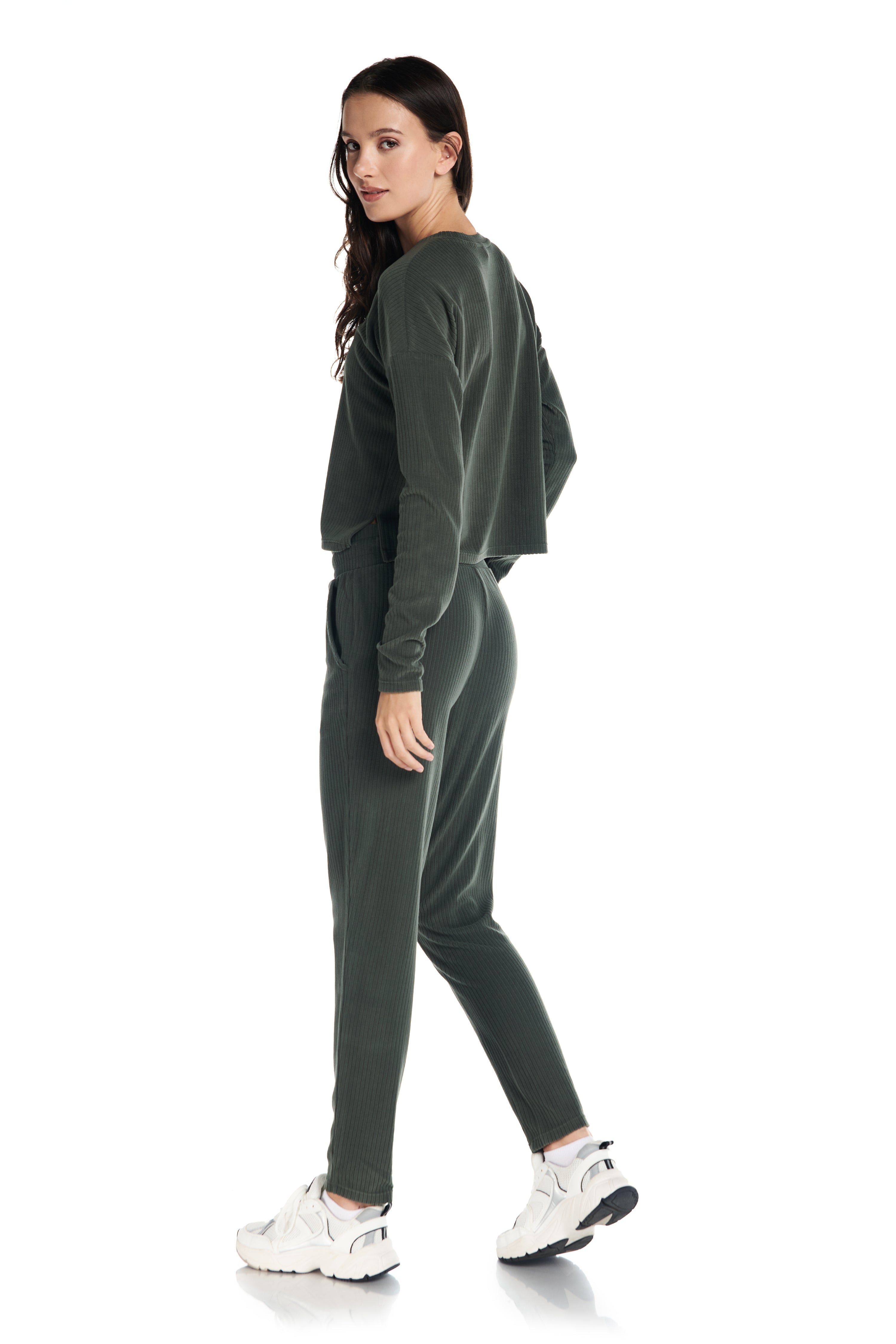 Velour Ribbed Lounge Trouser Jogger