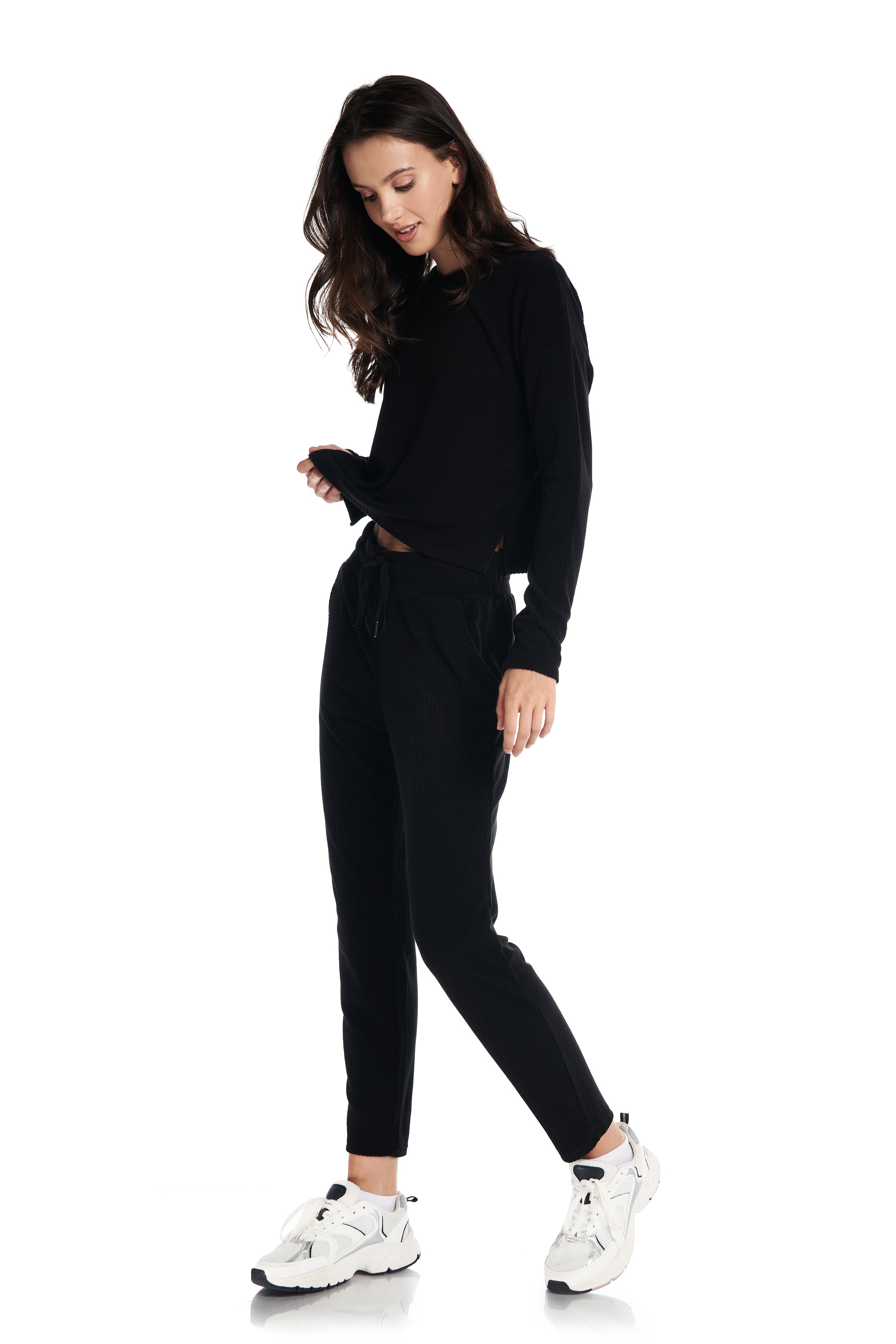 Velour Ribbed Lounge Trouser Jogger