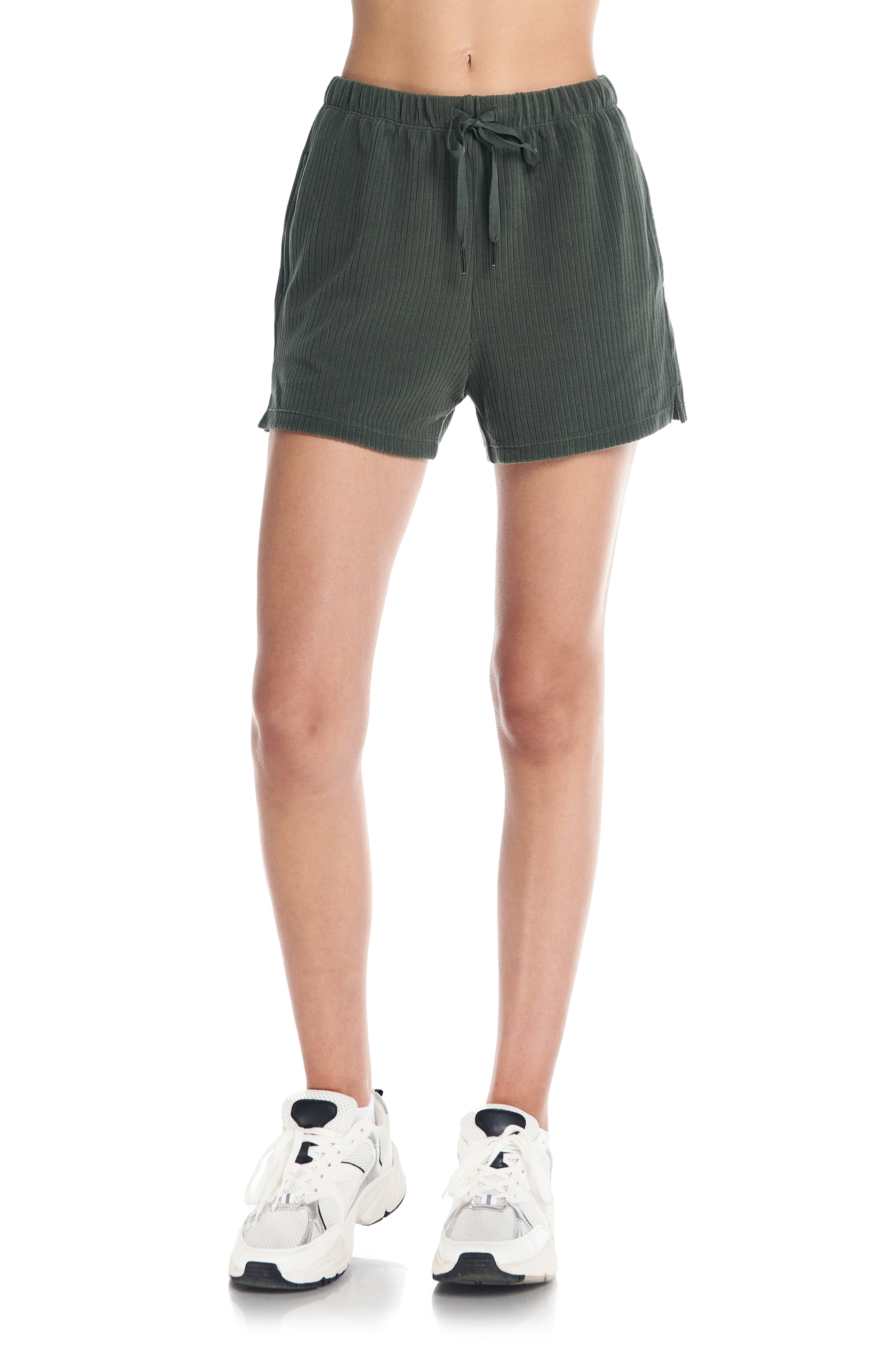 Velour Ribbed Lounge Shorts
