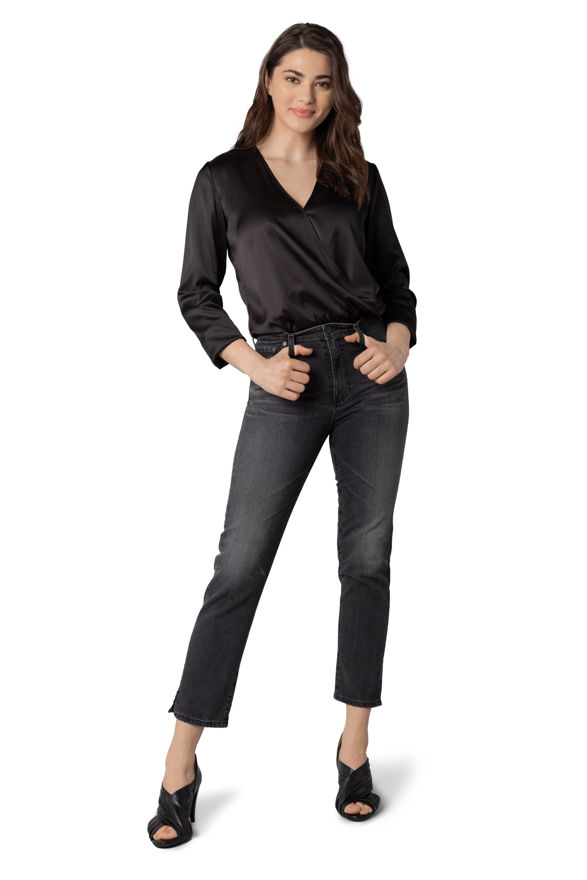 Jane Long Sleeve Cross-Over Full Back Bodysuit