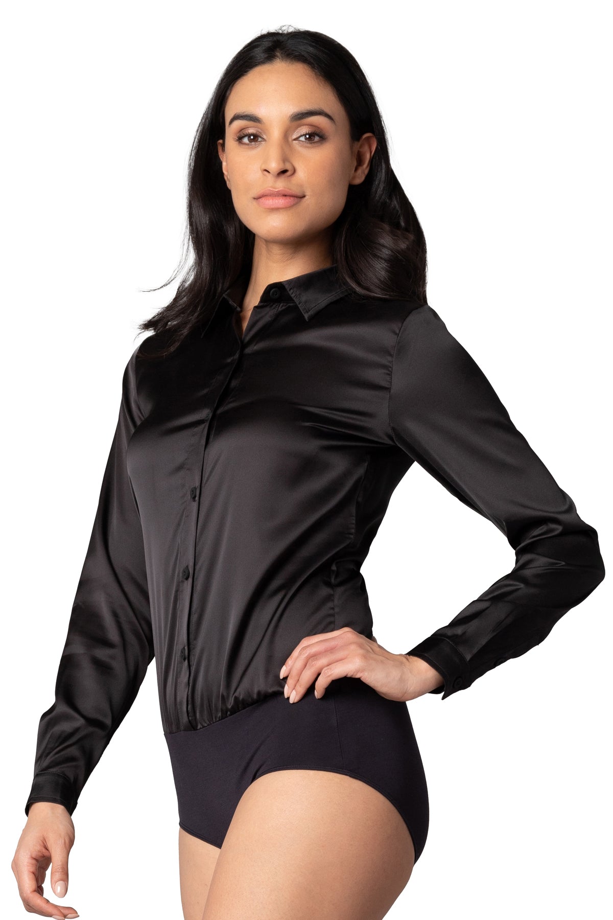 Kate Long Sleeve Blouse with Collar Bodysuit