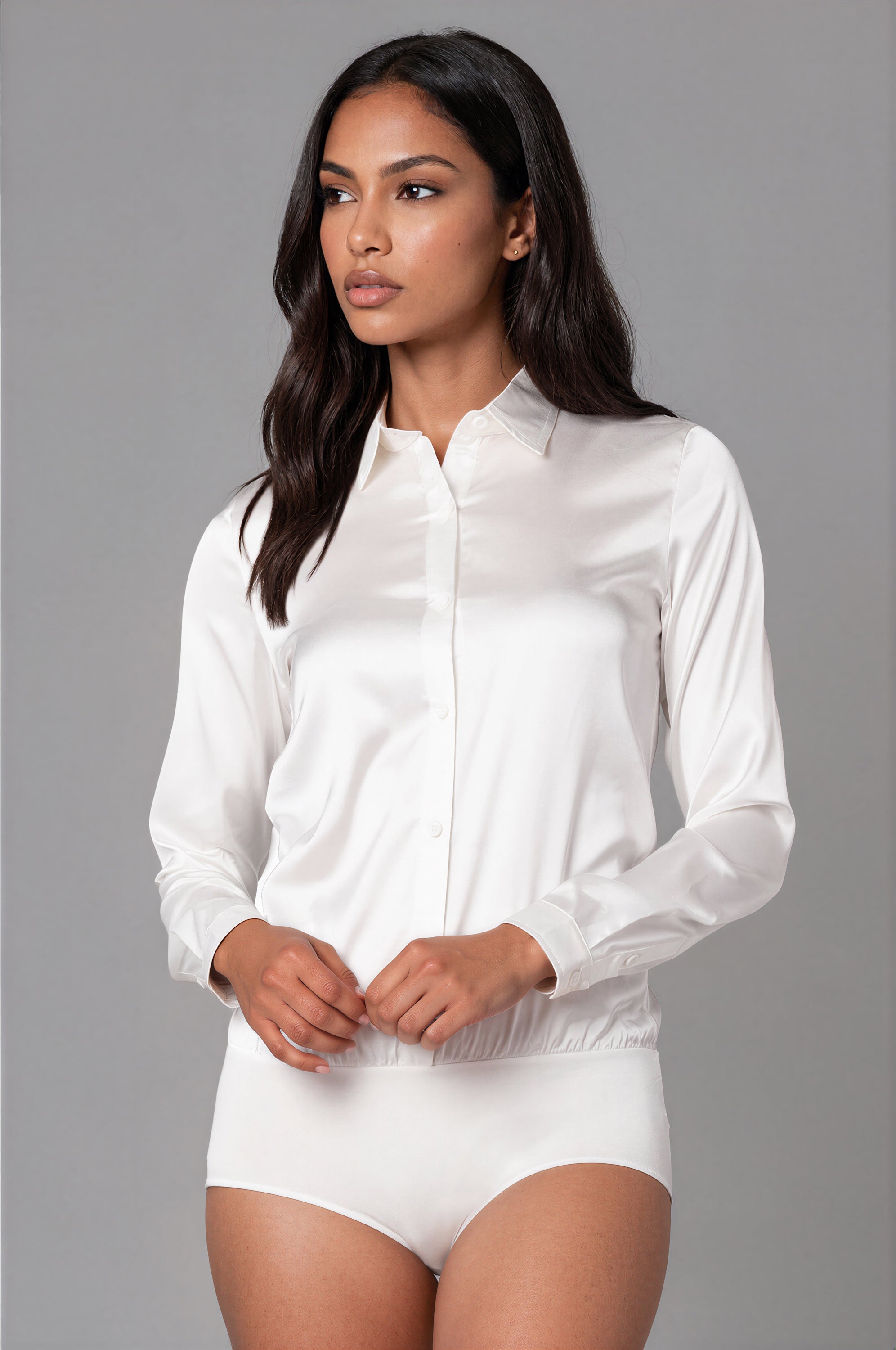 Kate Long Sleeve Blouse With Collar