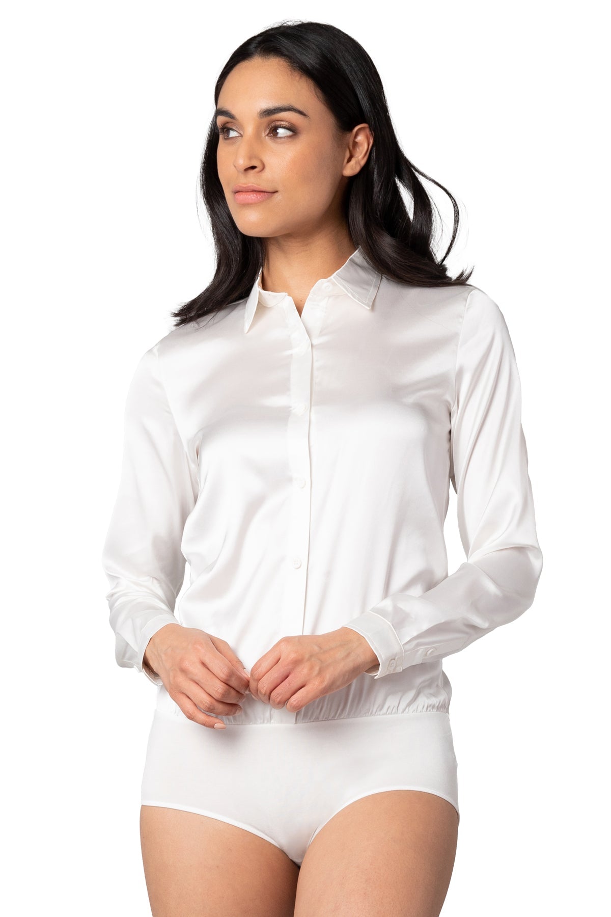 Kate Long Sleeve Blouse with Collar Bodysuit