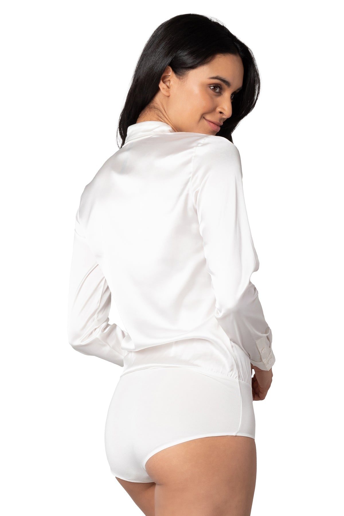 Kate Long Sleeve Blouse with Collar Bodysuit