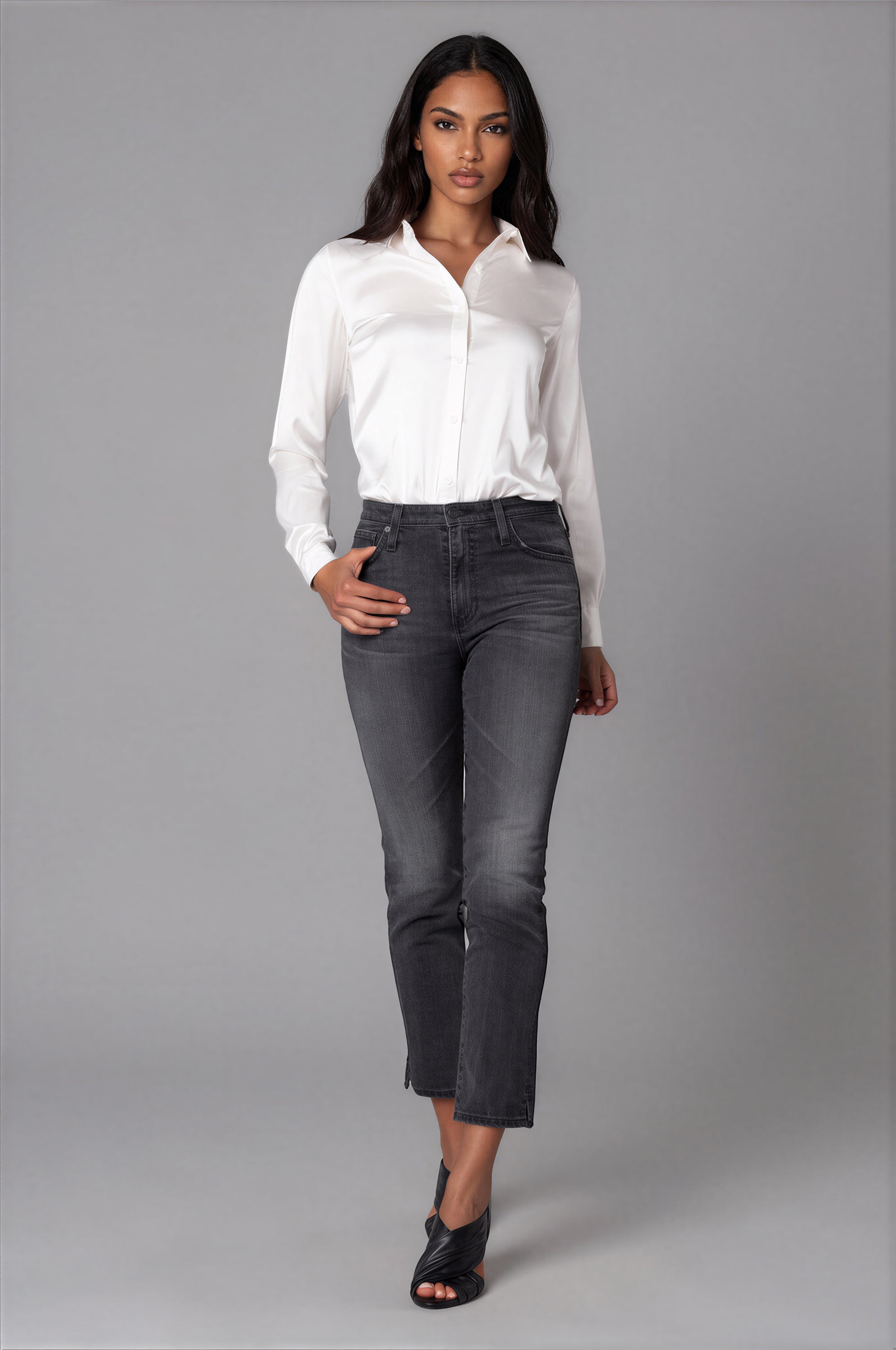 Kate Long Sleeve Blouse With Collar