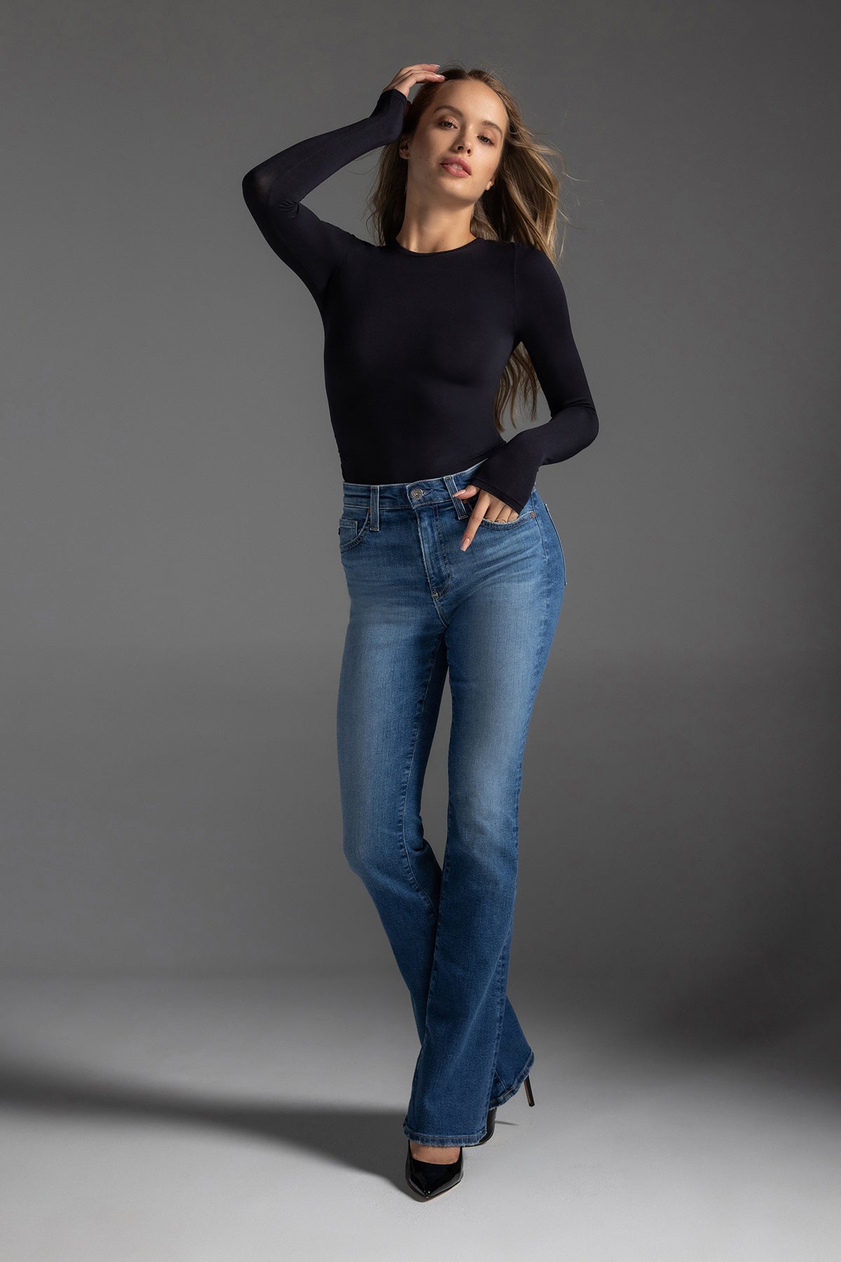 Judy Long Sleeve Crew Neck Full Back