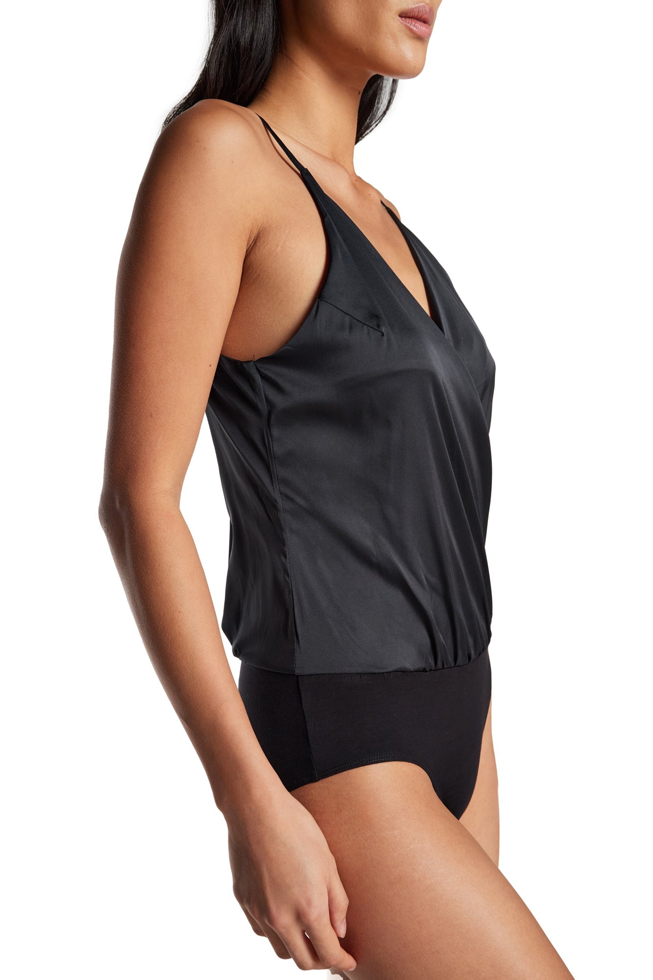 Mara Satin V-Neck Bodysuit