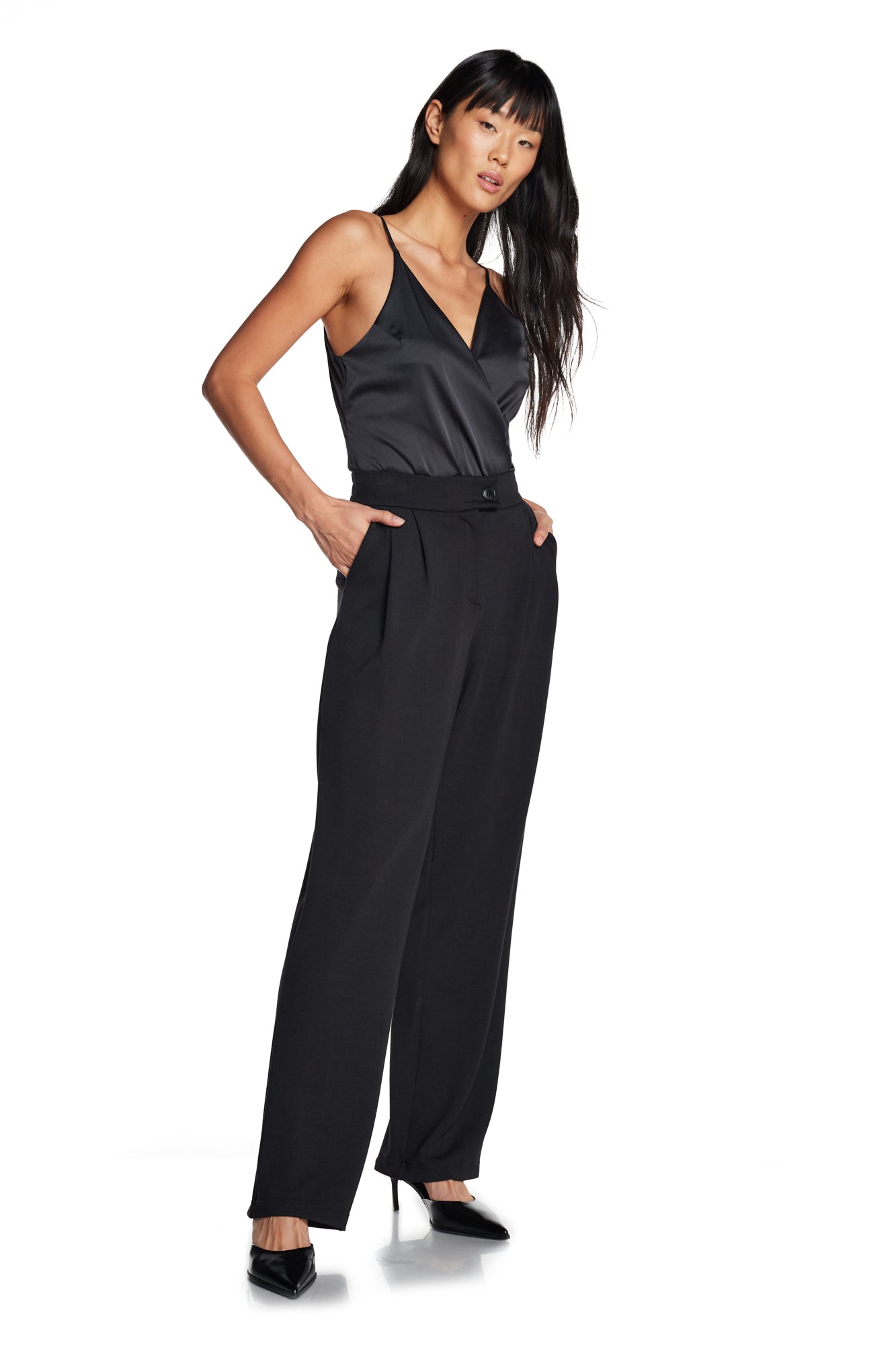 Mara Satin V-Neck Bodysuit