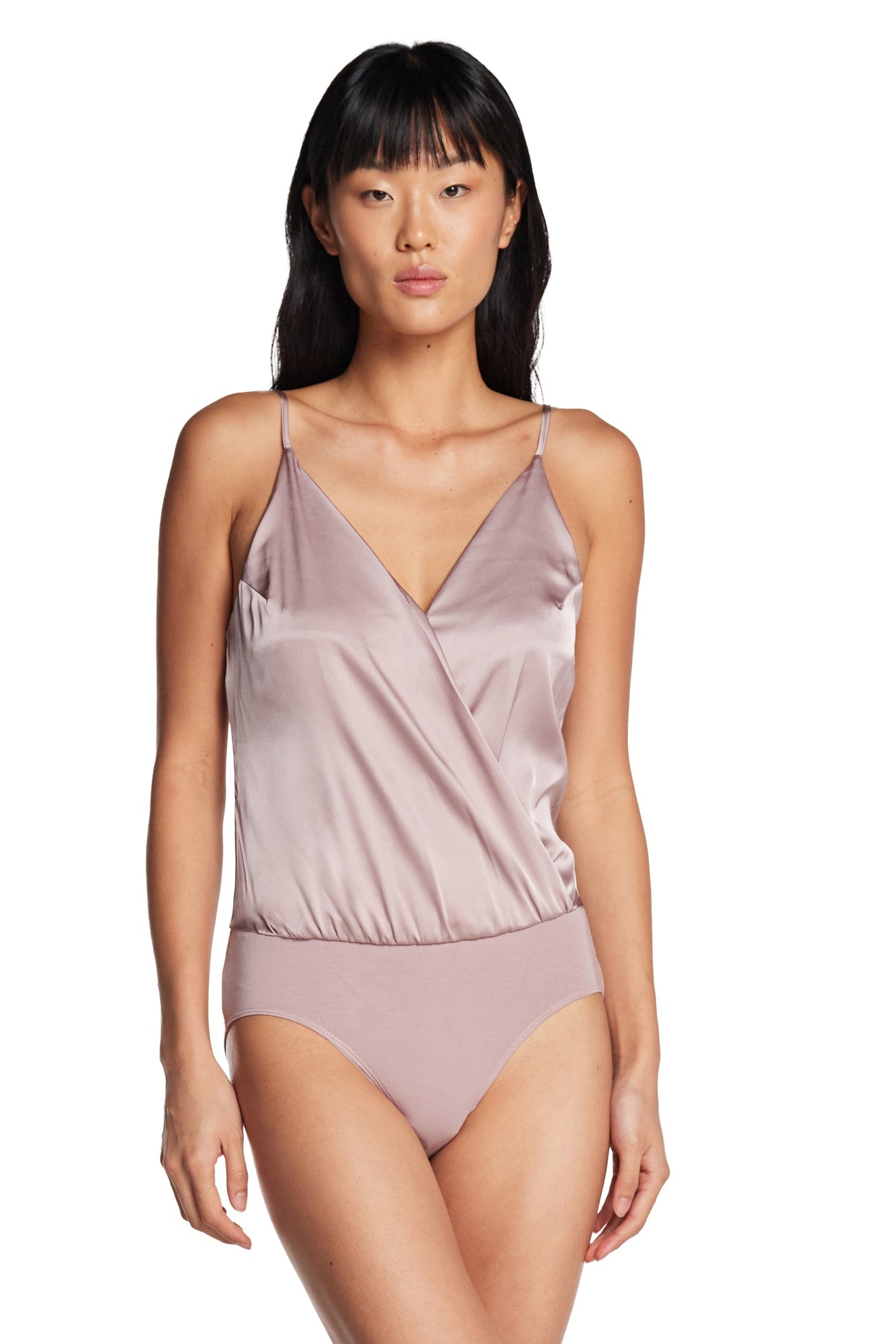 Mara Satin V-Neck Bodysuit
