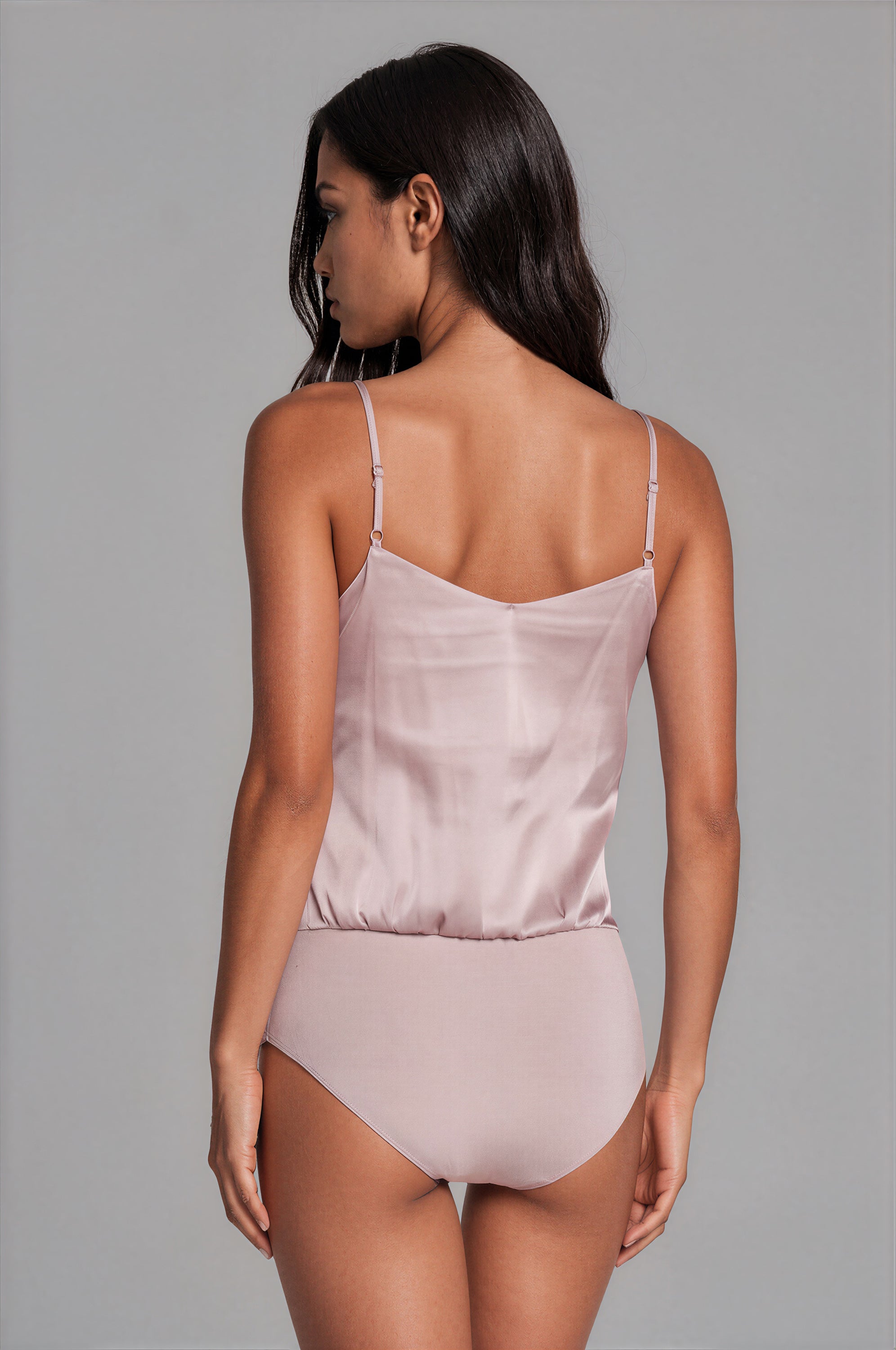 Mara Satin V‑Neck Bodysuit