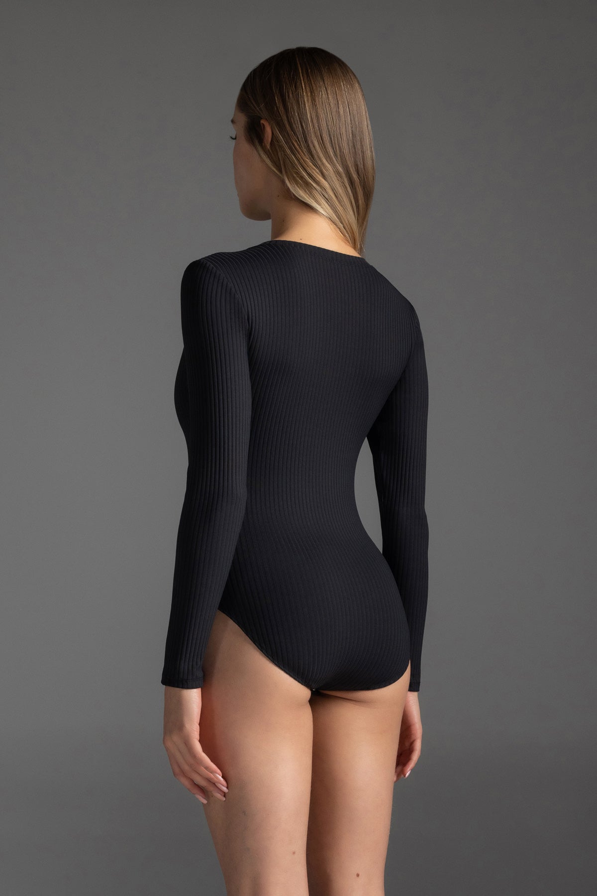 Chloe Ribbed V‑Neck Bodysuit