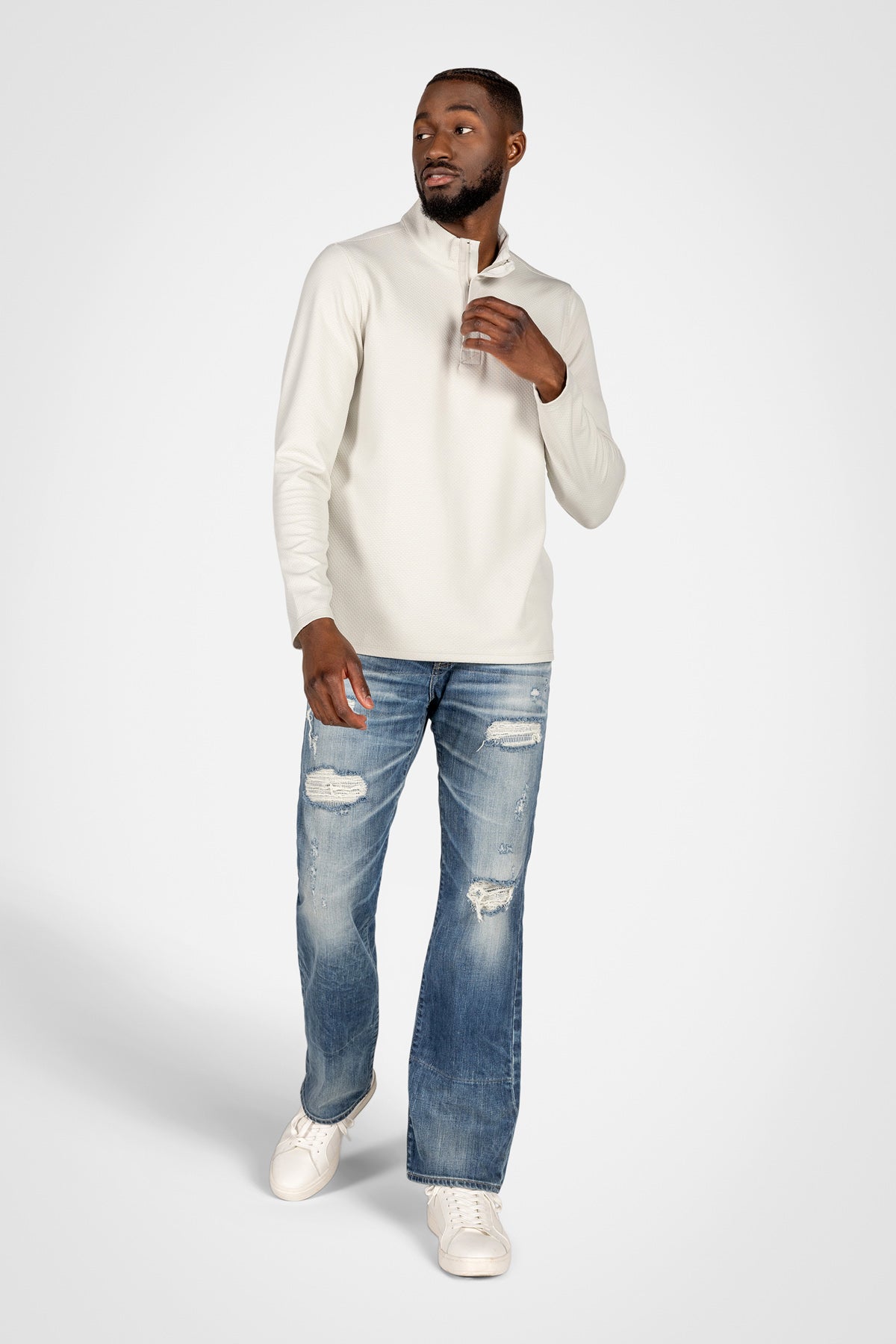 Ronaldo Zip Mock Top