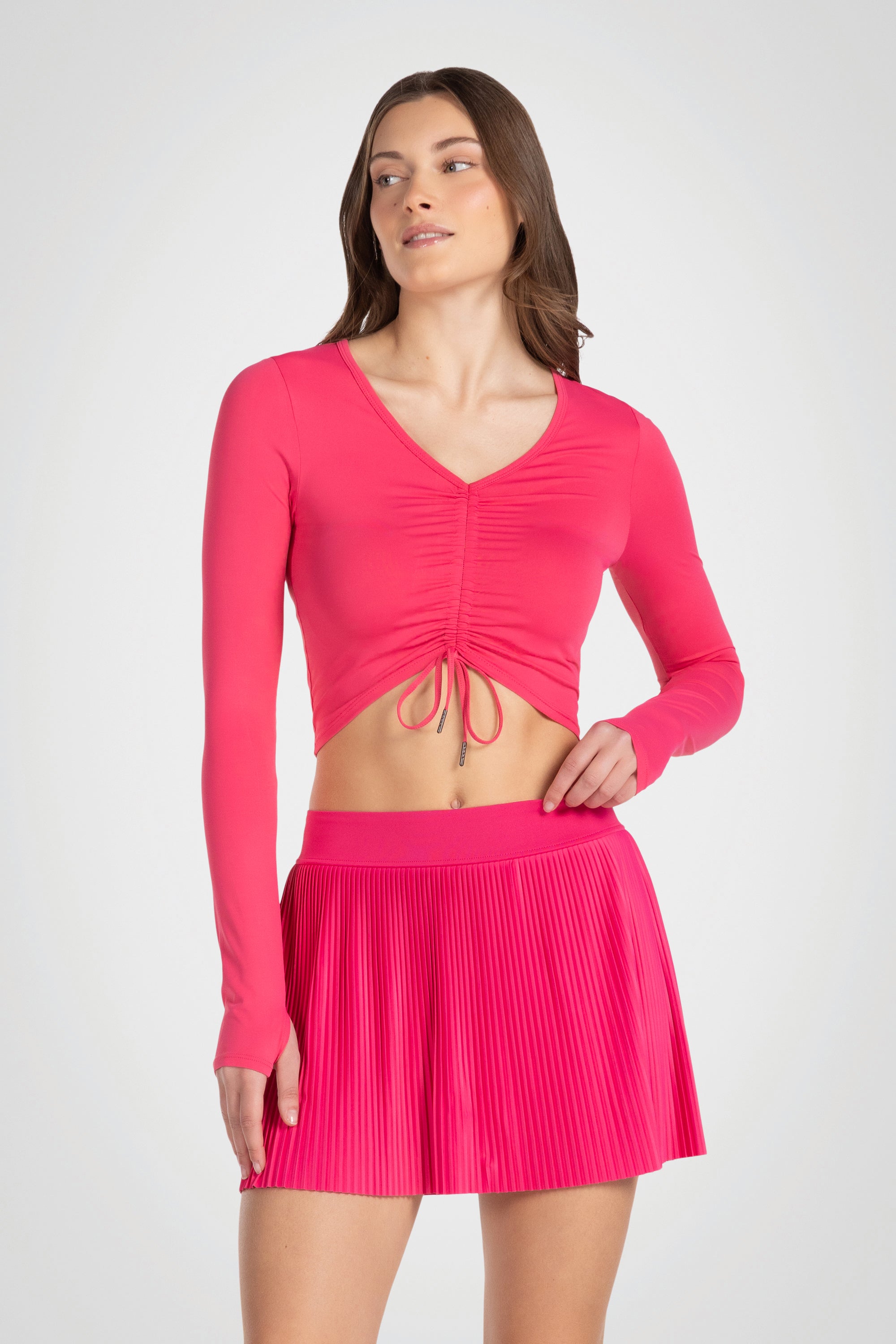 Softgather V-Neck Long Sleeve Top