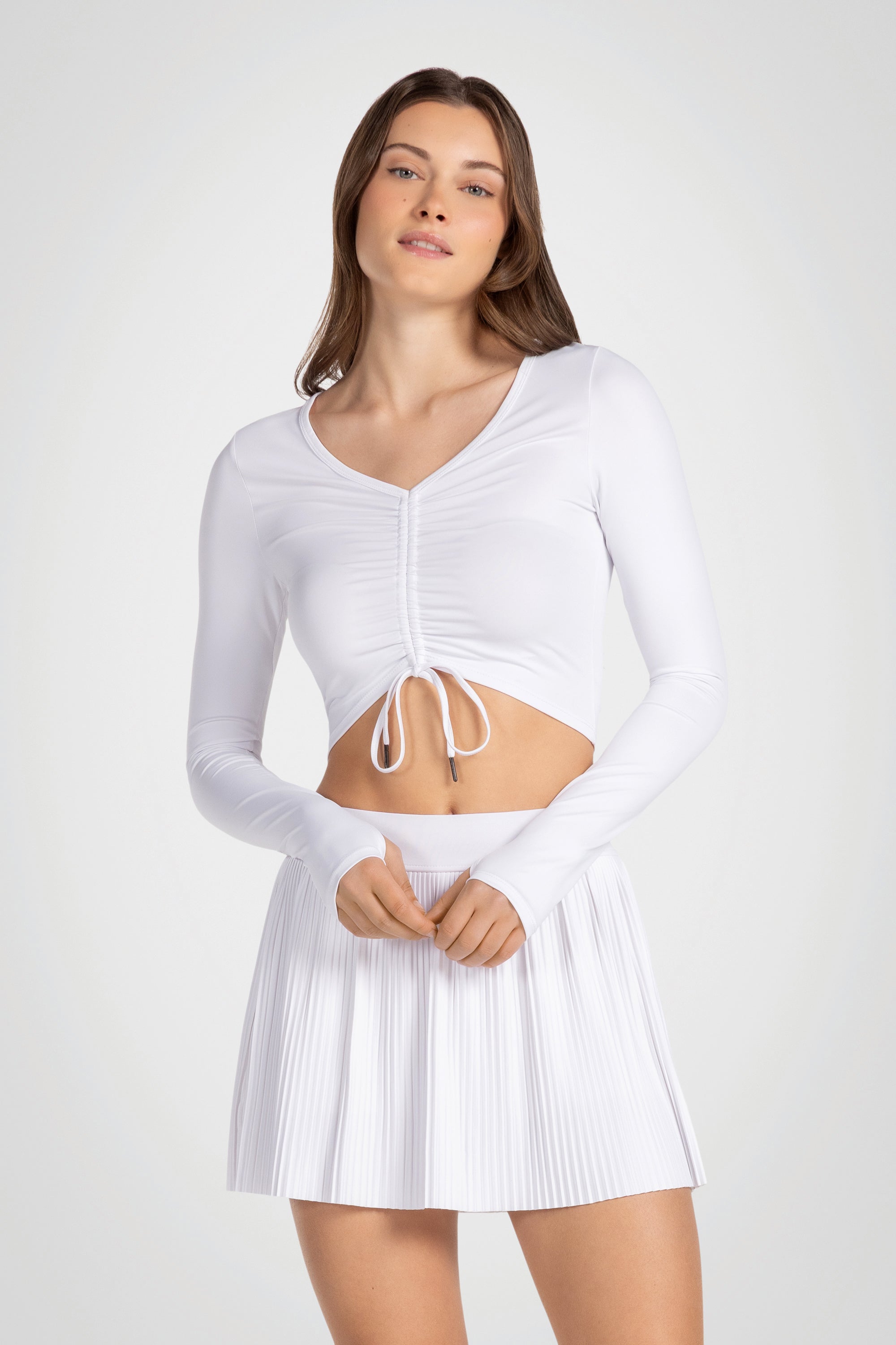 Softgather V-Neck Long Sleeve Top