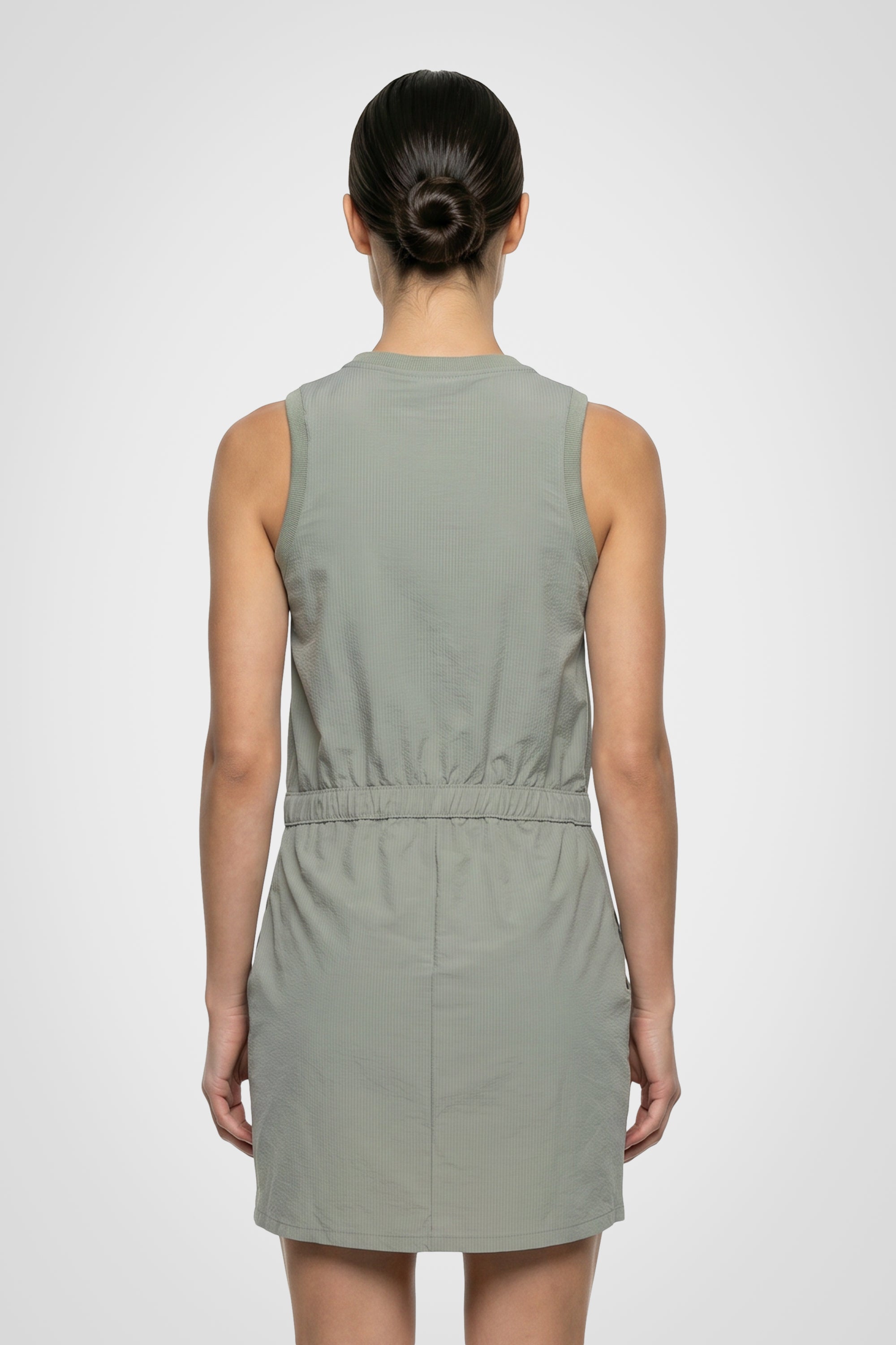 Seersucker Belted Racer Dress