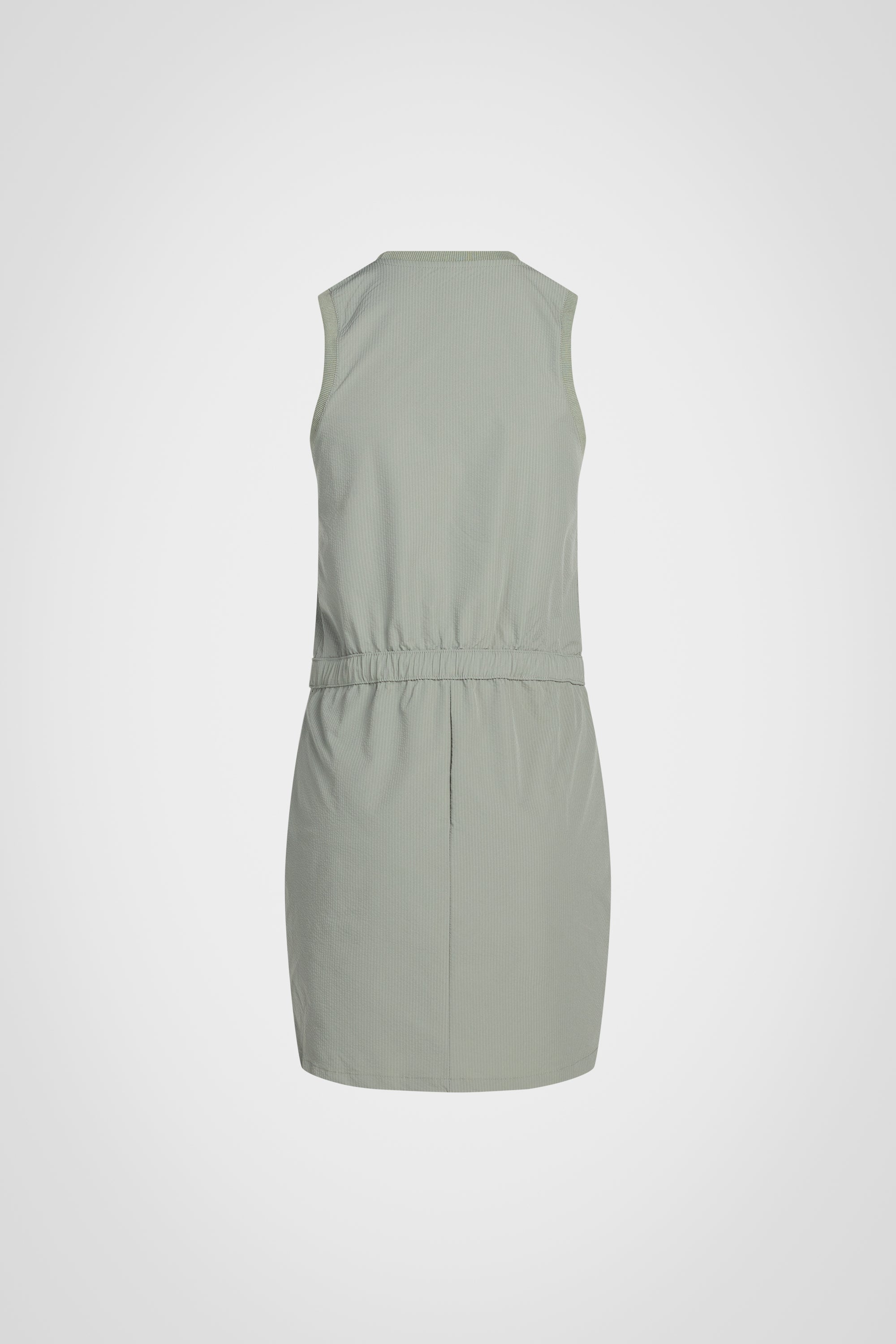 Seersucker Belted Racer Dress