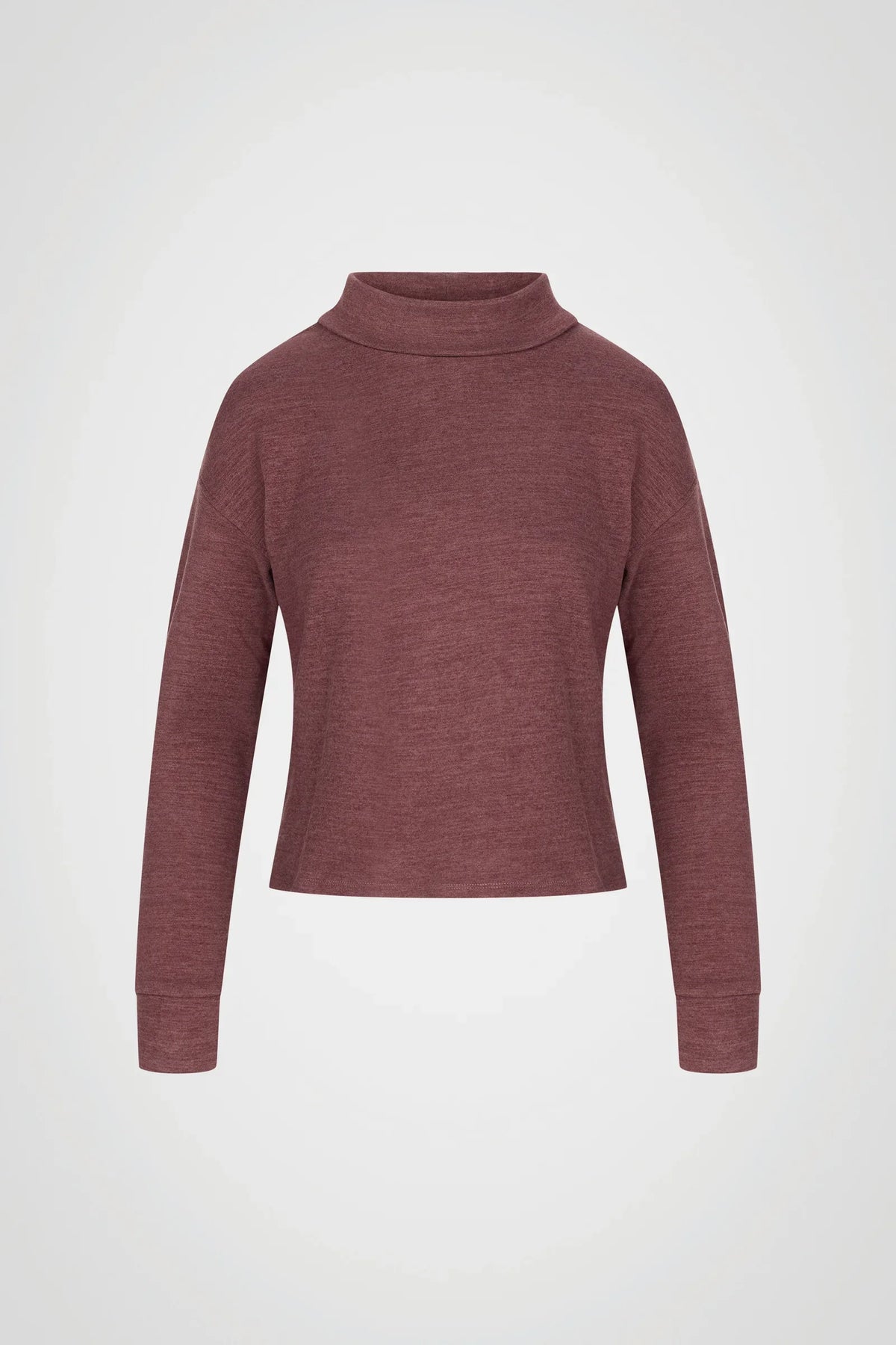 CloudSoft Hi-Low Mock Neck Pullover