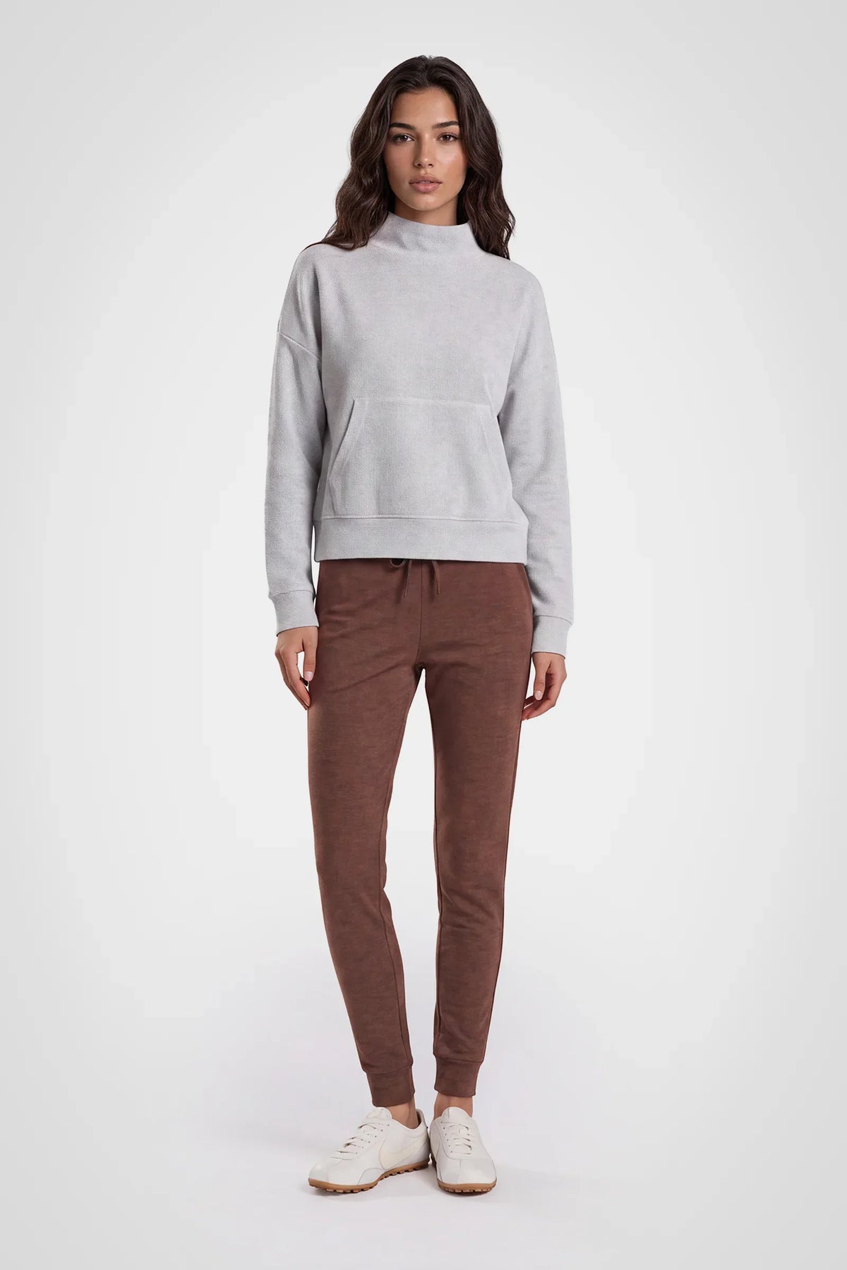 Cloud Hex Mock Neck Pullover